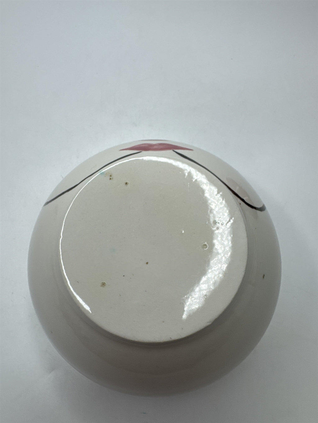 Vintage Ceramic Christmas Mustache Face Jar Santa Hat Lid (Hairline Crack)