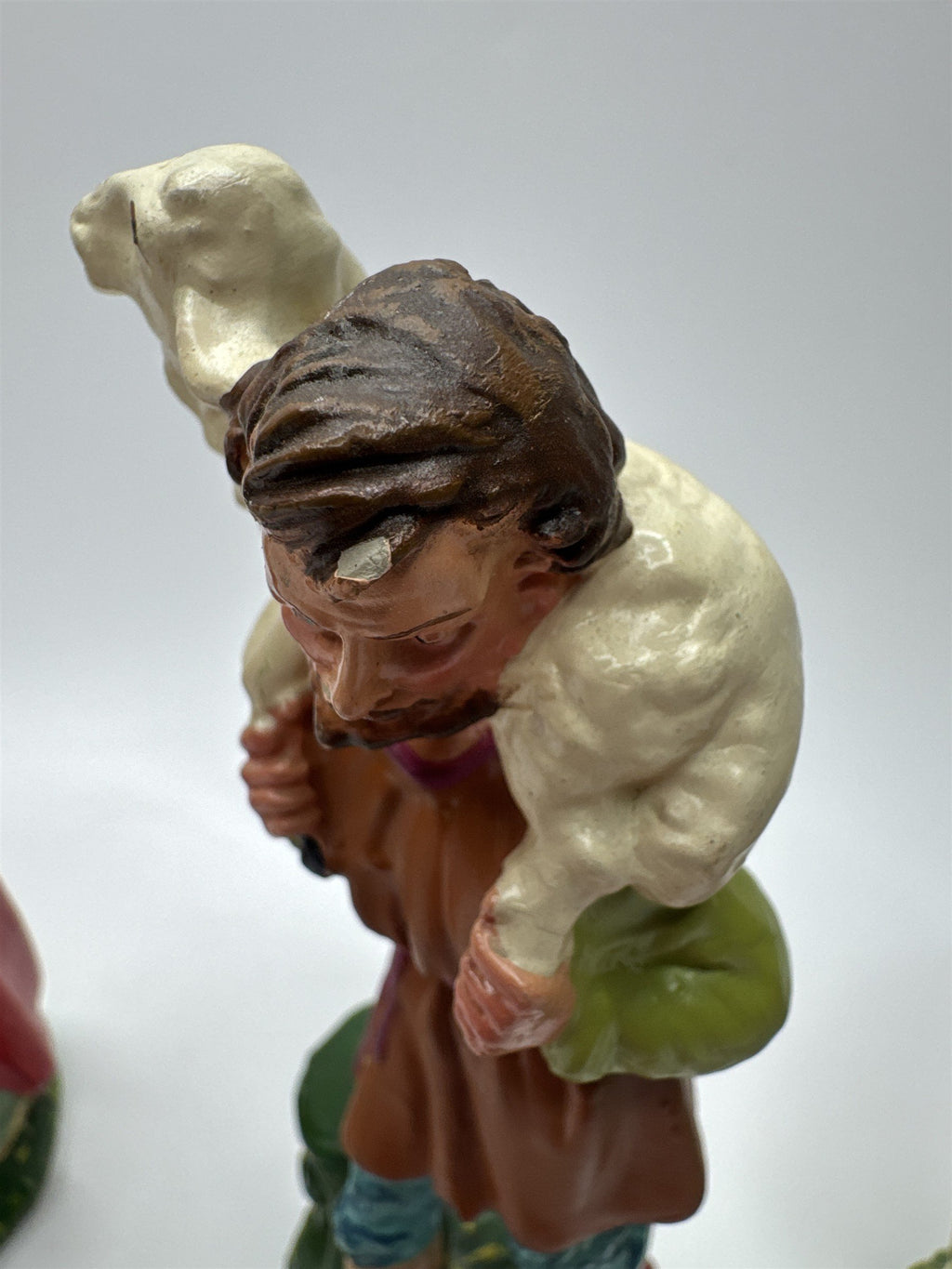 Set of 3 Vintage Wide Man/King/Shepard Nativity 5" Paper Mache Figures Italy