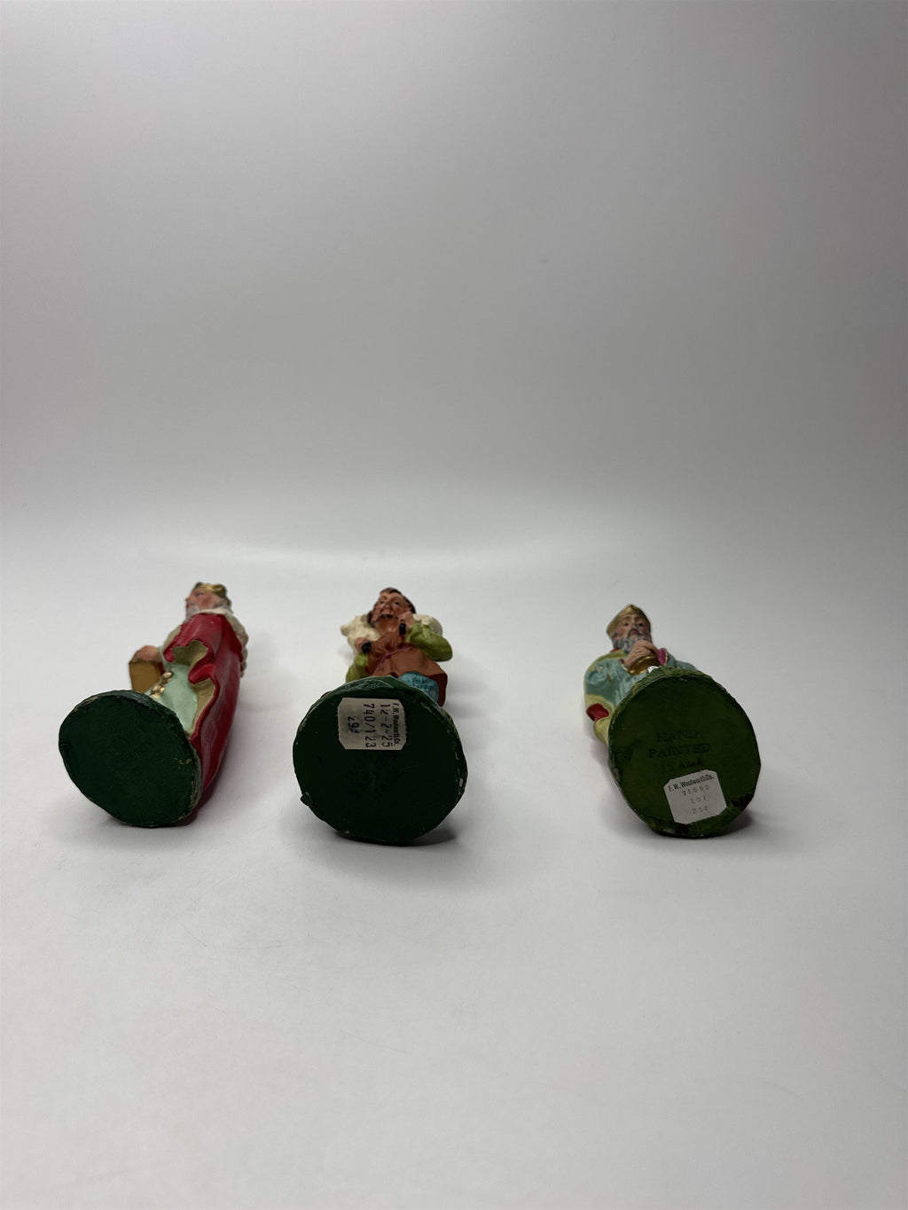 Set of 3 Vintage Wide Man/King/Shepard Nativity 5" Paper Mache Figures Italy