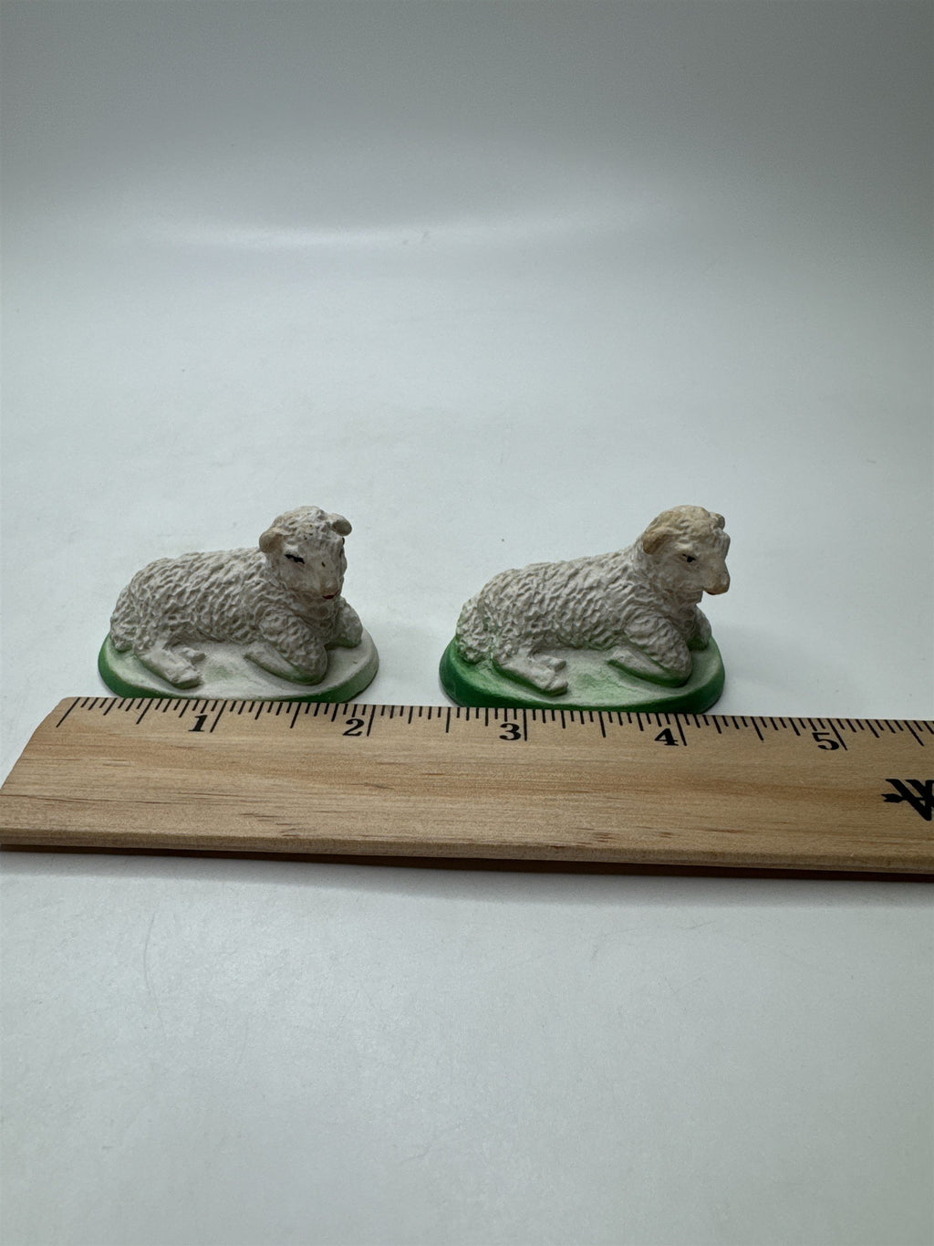 Set of 2 Vintage MCM Christmas Manger Nativity Chalkware Sheep/Lamb Figurines