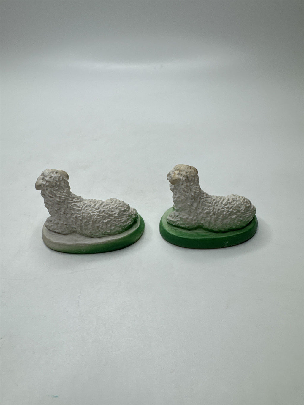 Set of 2 Vintage MCM Christmas Manger Nativity Chalkware Sheep/Lamb Figurines