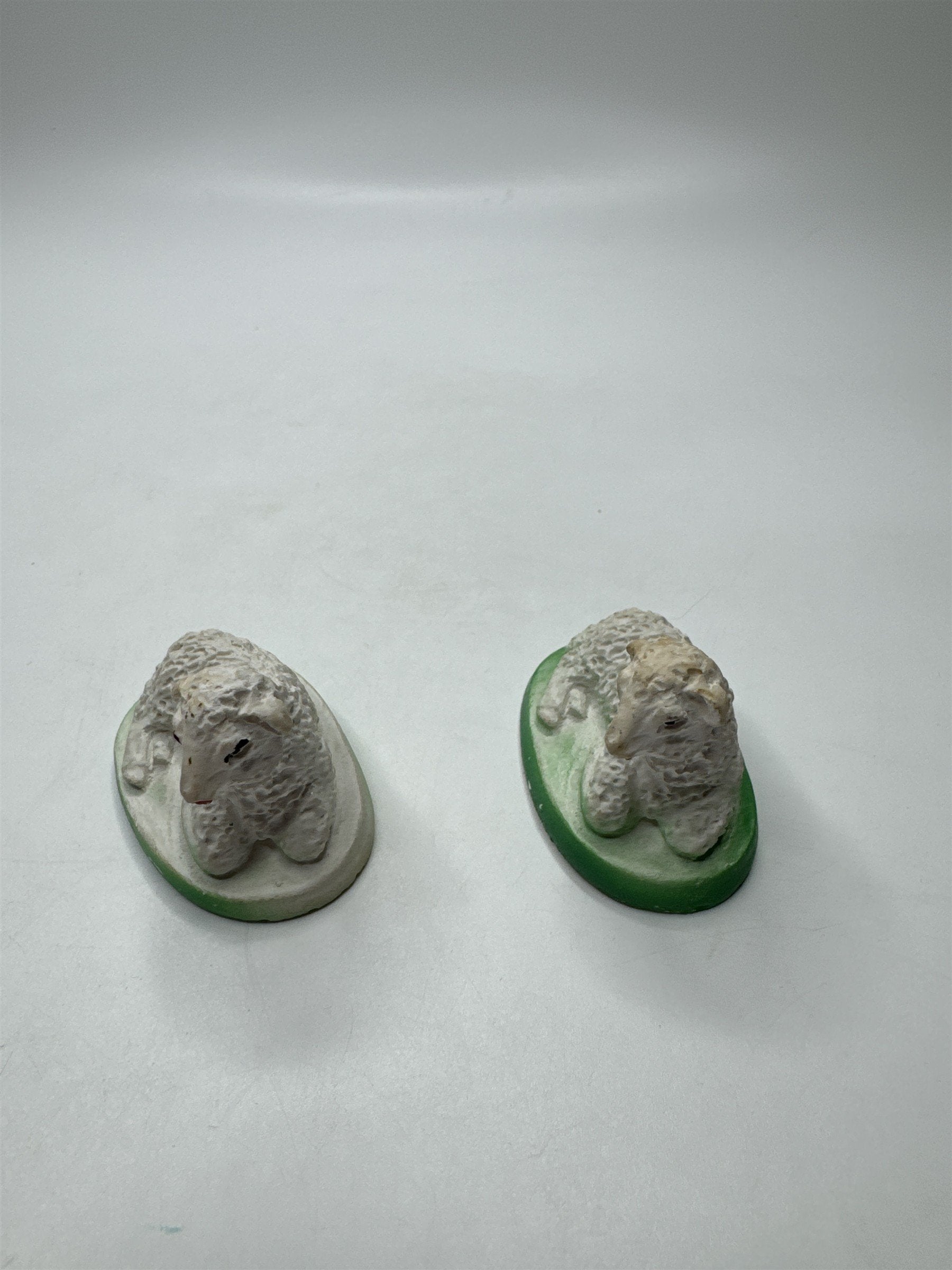 Set of 2 Vintage MCM Christmas Manger Nativity Chalkware Sheep/Lamb Figurines