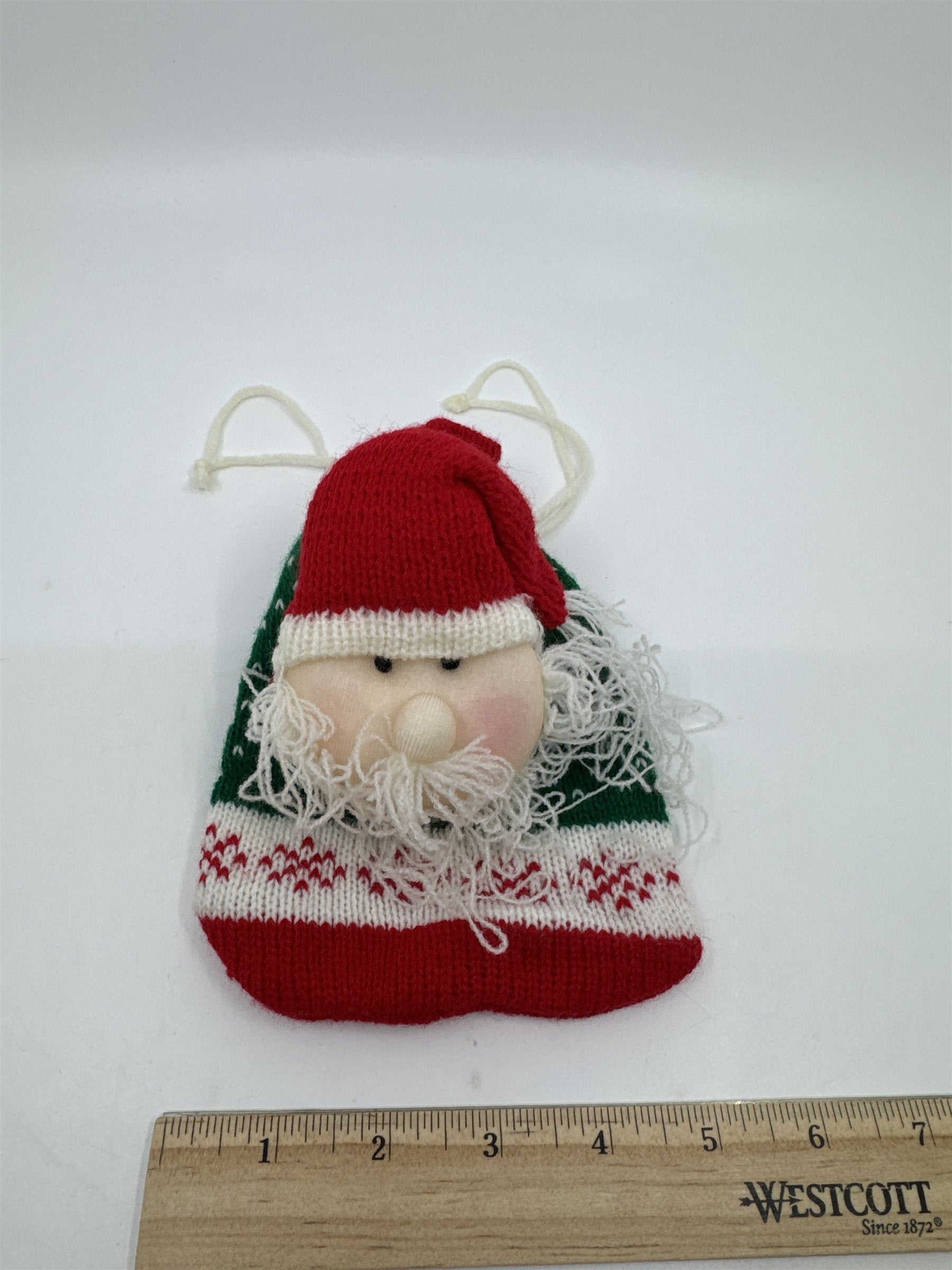Knitted Christmas Santa Clause Goodie/Candy/Treat Bag Holiday Gift Bag
