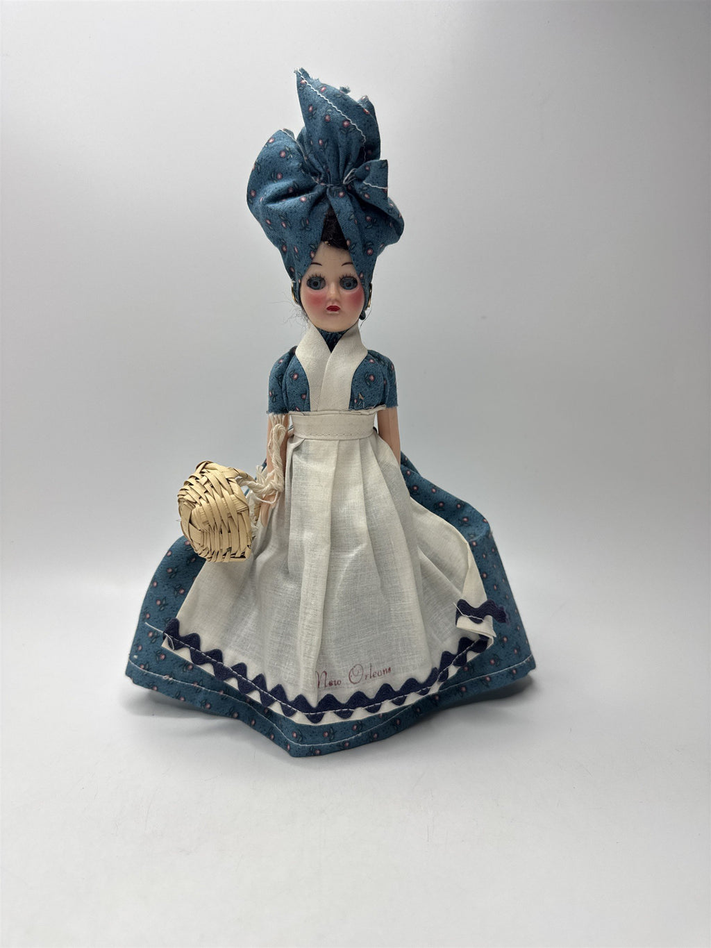 Vintage New Orleans LA Souvenir 9in Doll Hard Plastic Articulated Sleepy Eyes