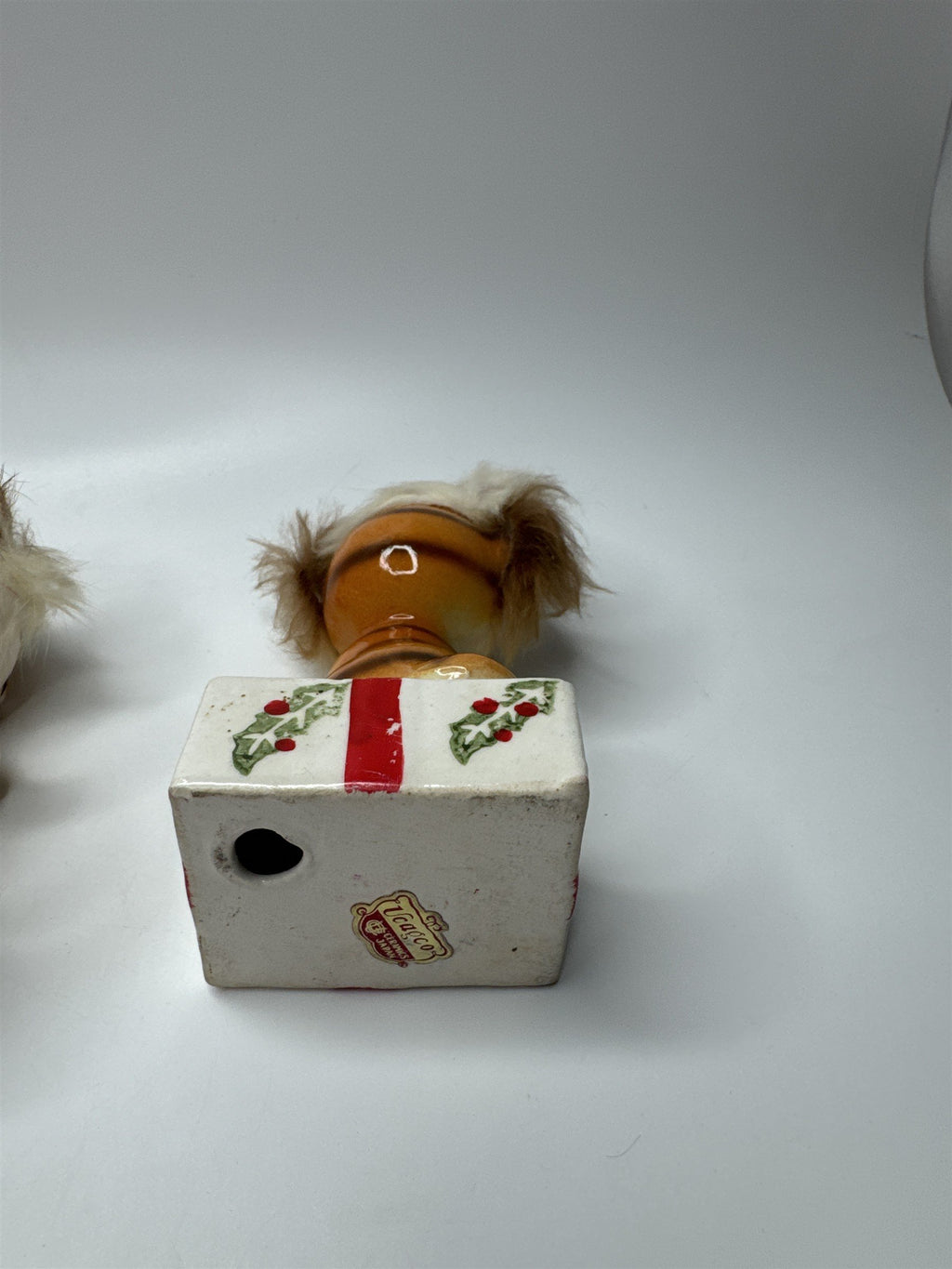 RARE!! Vtg UCAGCO Anthropomorphic Christmas Skunk Tiger Cat and Dog Ceramic Figs