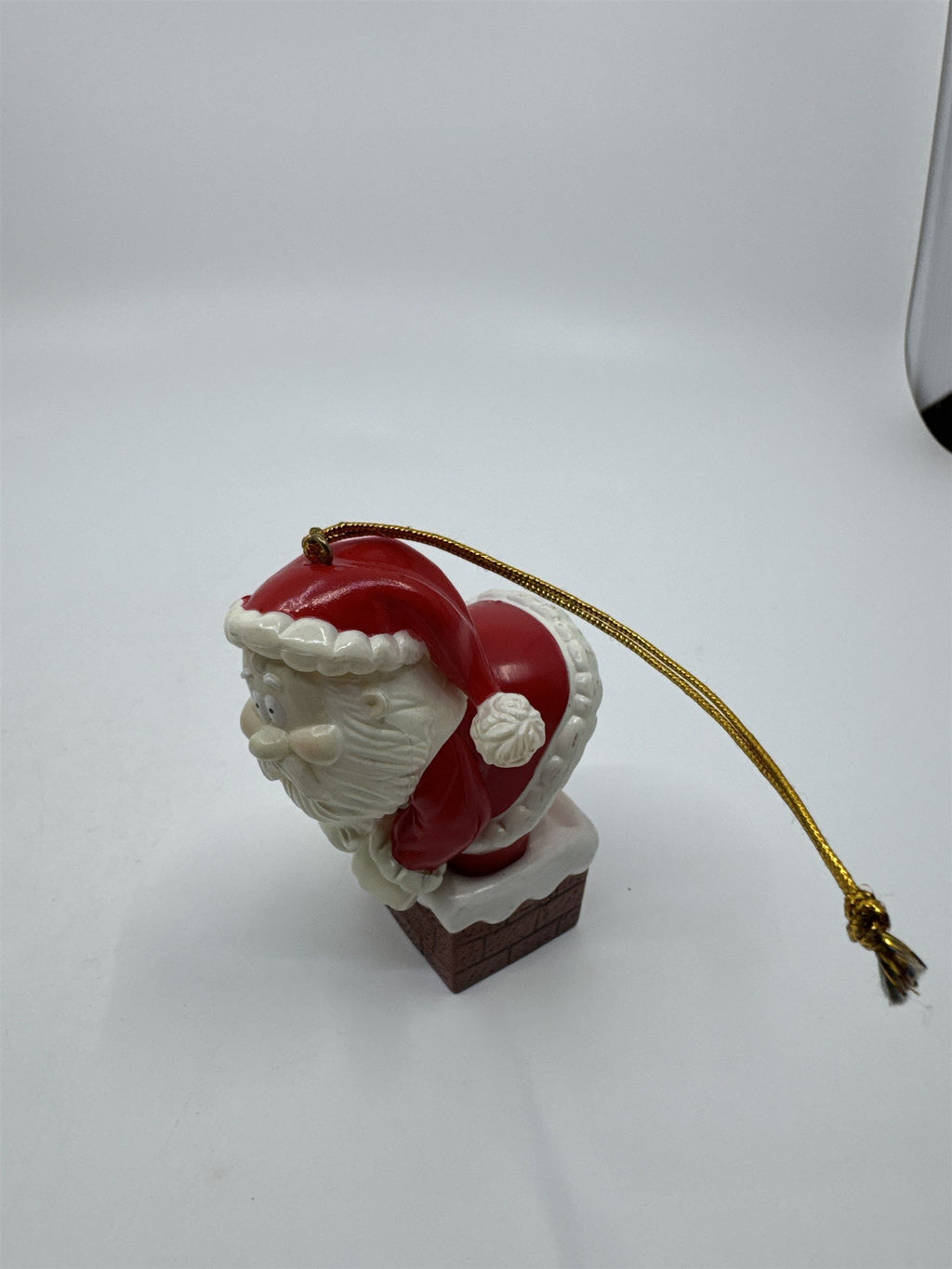 Set Of Four Vintage Christmas Tree Ornaments Santa Sleigh/Chimney And Cats