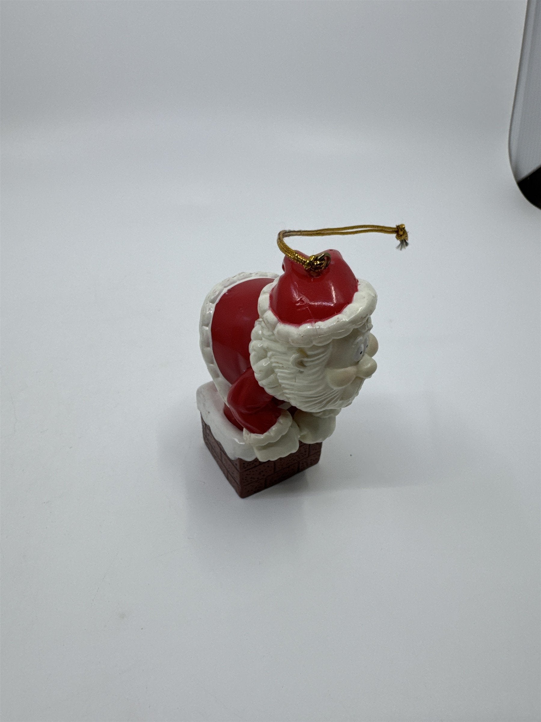 Set Of Four Vintage Christmas Tree Ornaments Santa Sleigh/Chimney And Cats