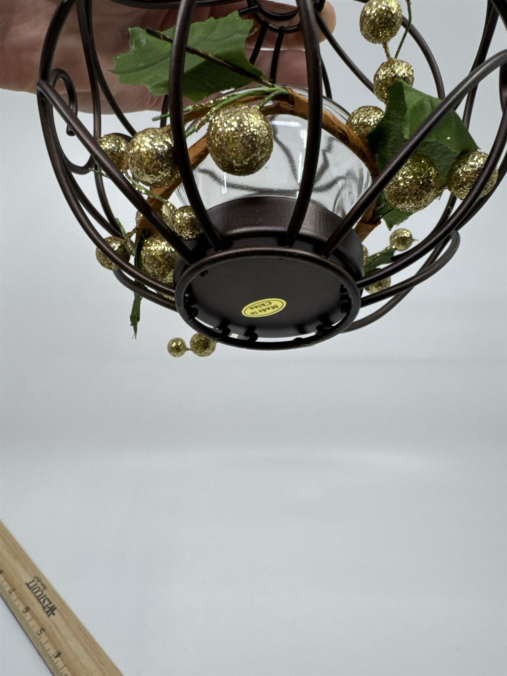 Vintage Brown Ornament/Christmas Ball-Shaped Tealight Candle Holder Votive