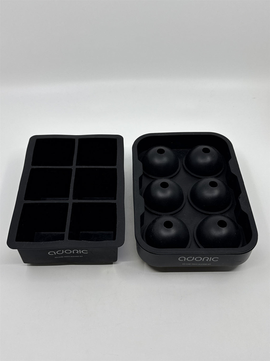 Set Of 2 Ice Cube Trays Square Mold And Large Whiskey Ball Silicone Ice Cubes