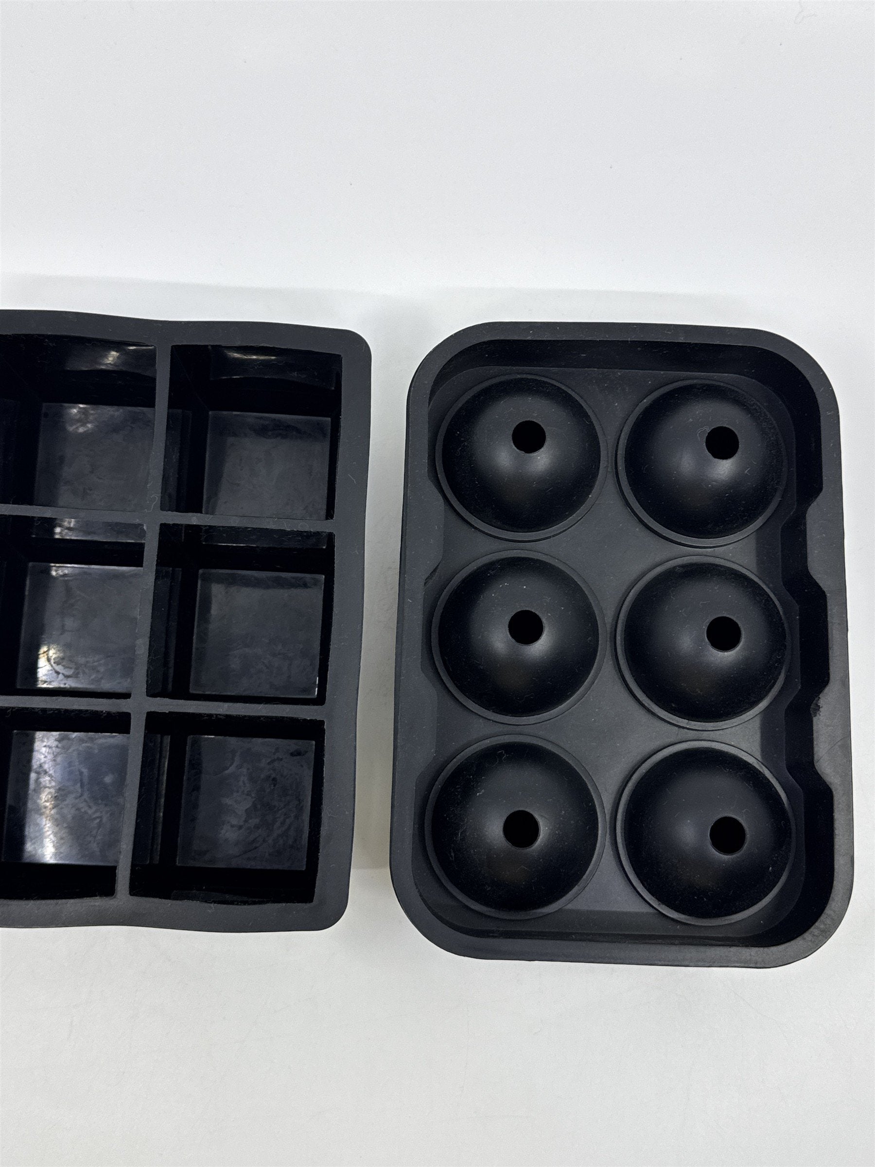 Set Of 2 Ice Cube Trays Square Mold And Large Whiskey Ball Silicone Ice Cubes