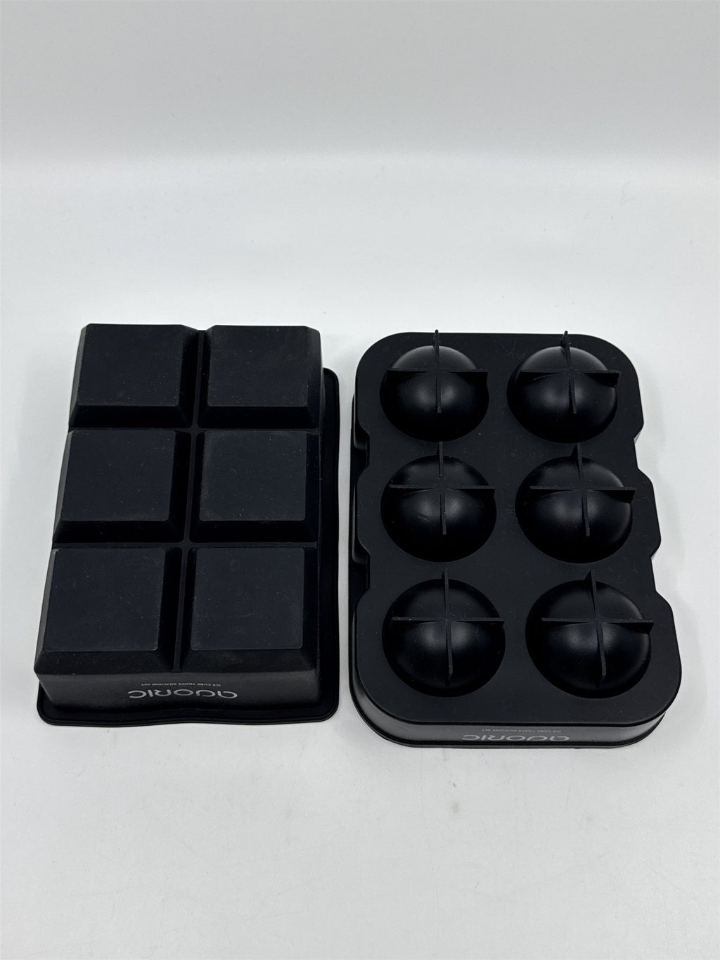 Set Of 2 Ice Cube Trays Square Mold And Large Whiskey Ball Silicone Ice Cubes