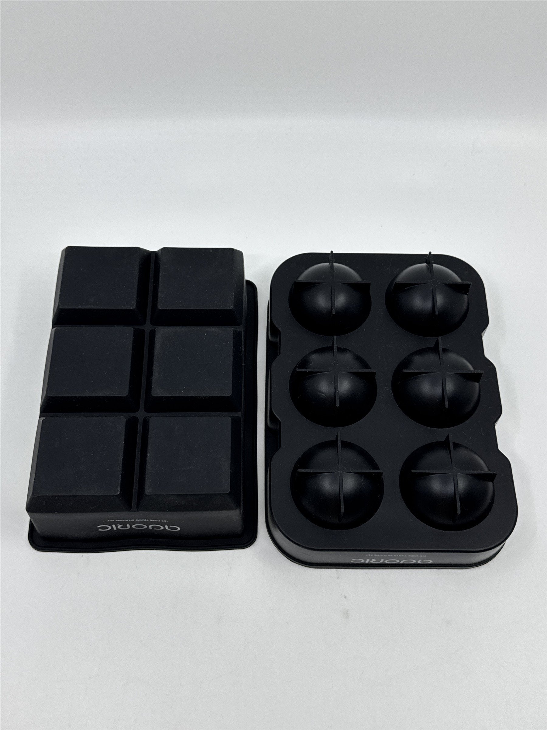 Set Of 2 Ice Cube Trays Square Mold And Large Whiskey Ball Silicone Ice Cubes