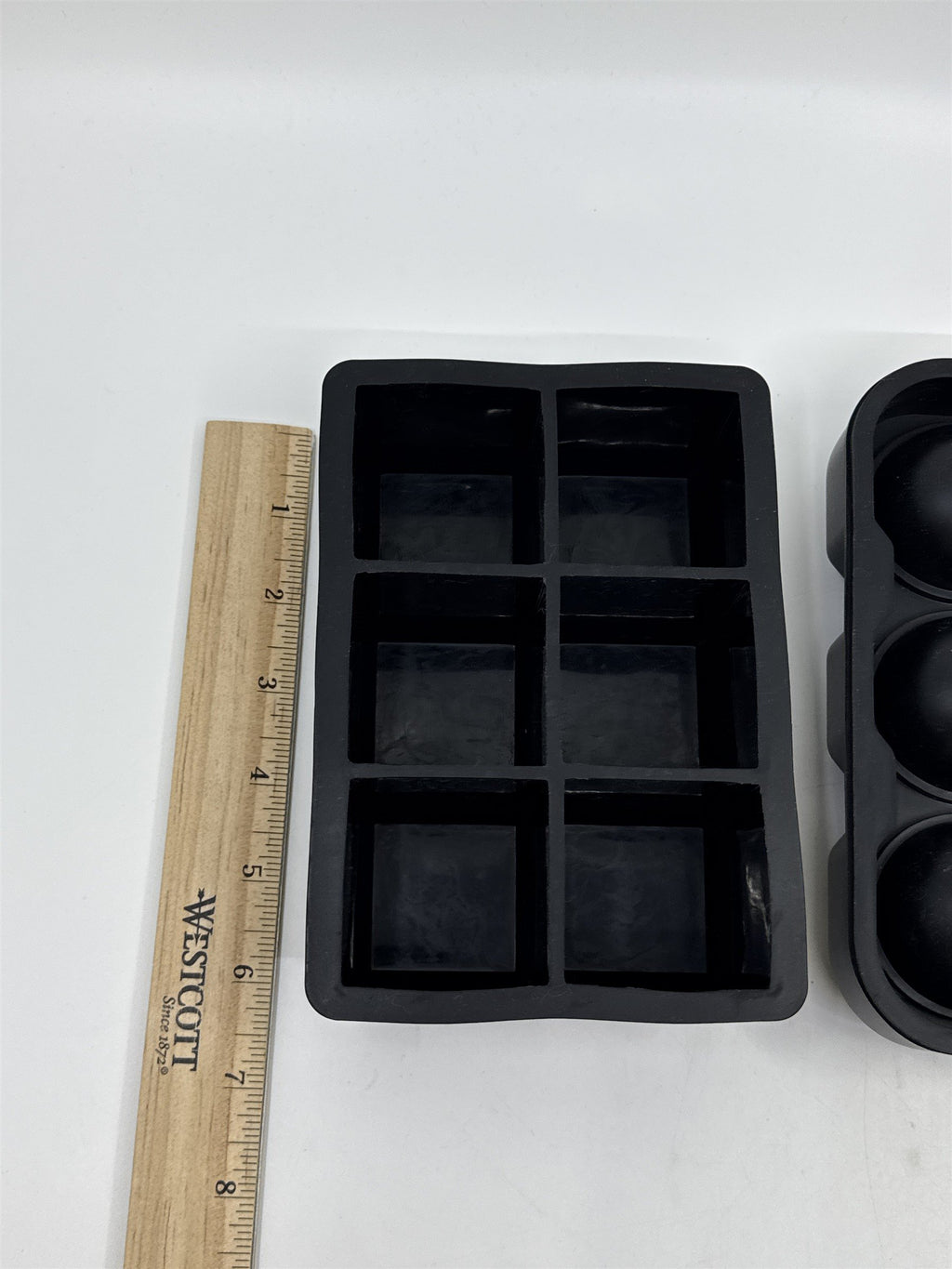 Set Of 2 Ice Cube Trays Square Mold And Large Whiskey Ball Silicone Ice Cubes