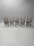 Set of 5 Vintage Home Interiors Sleighride Embossed Winter Scene Glasses