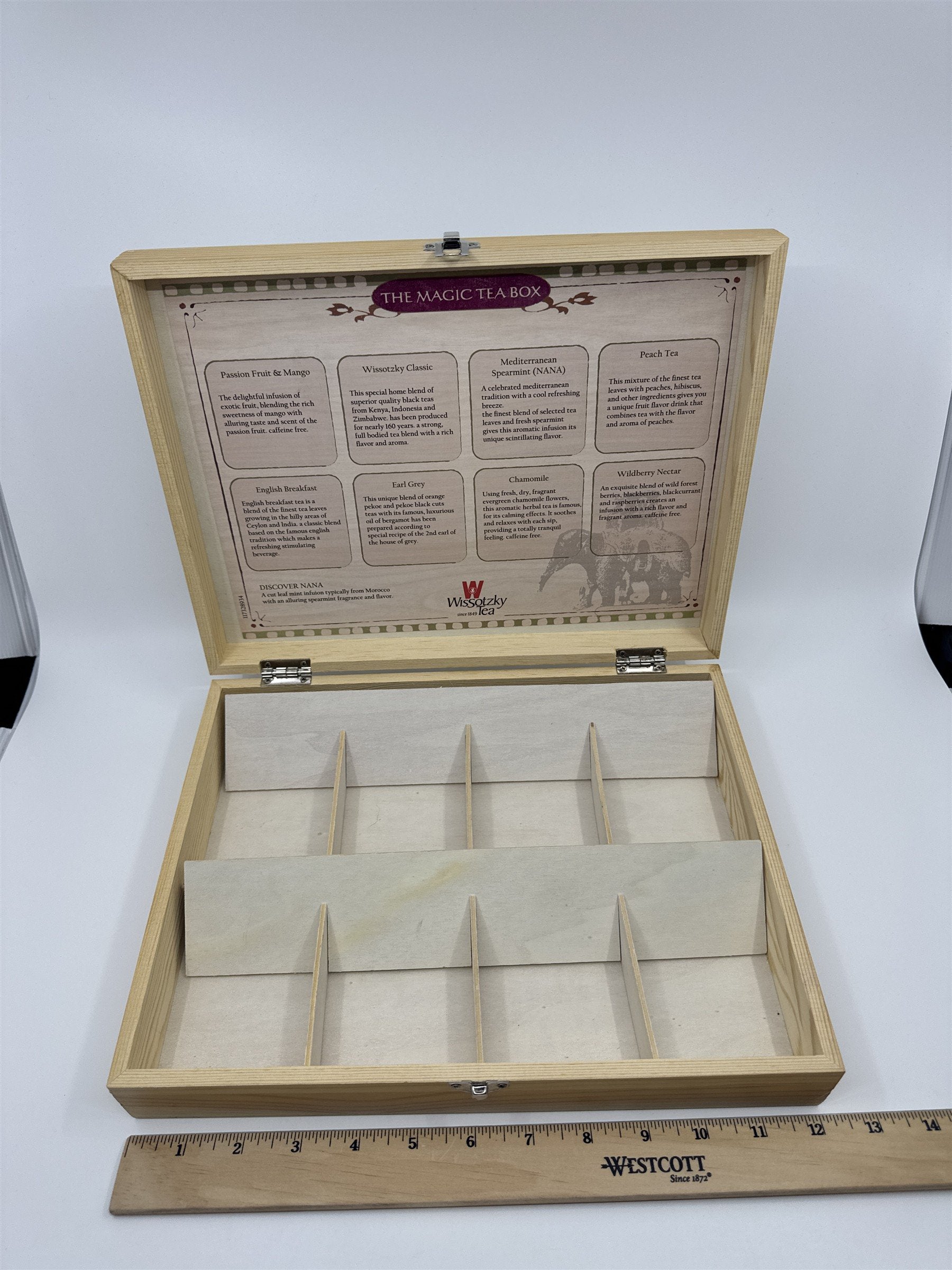 The Magic Tea Box Wissotzky Tea Wooden Empty Tea Chest