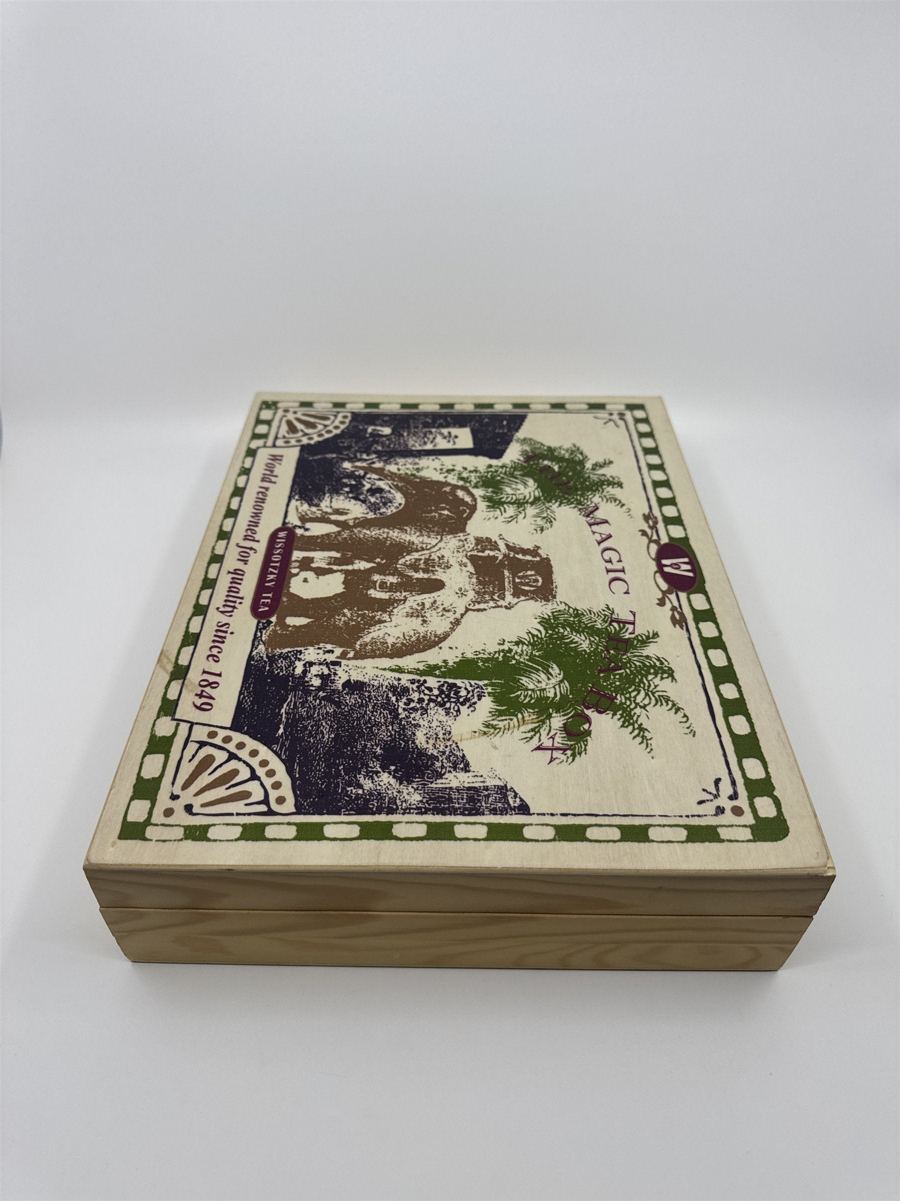 The Magic Tea Box Wissotzky Tea Wooden Empty Tea Chest