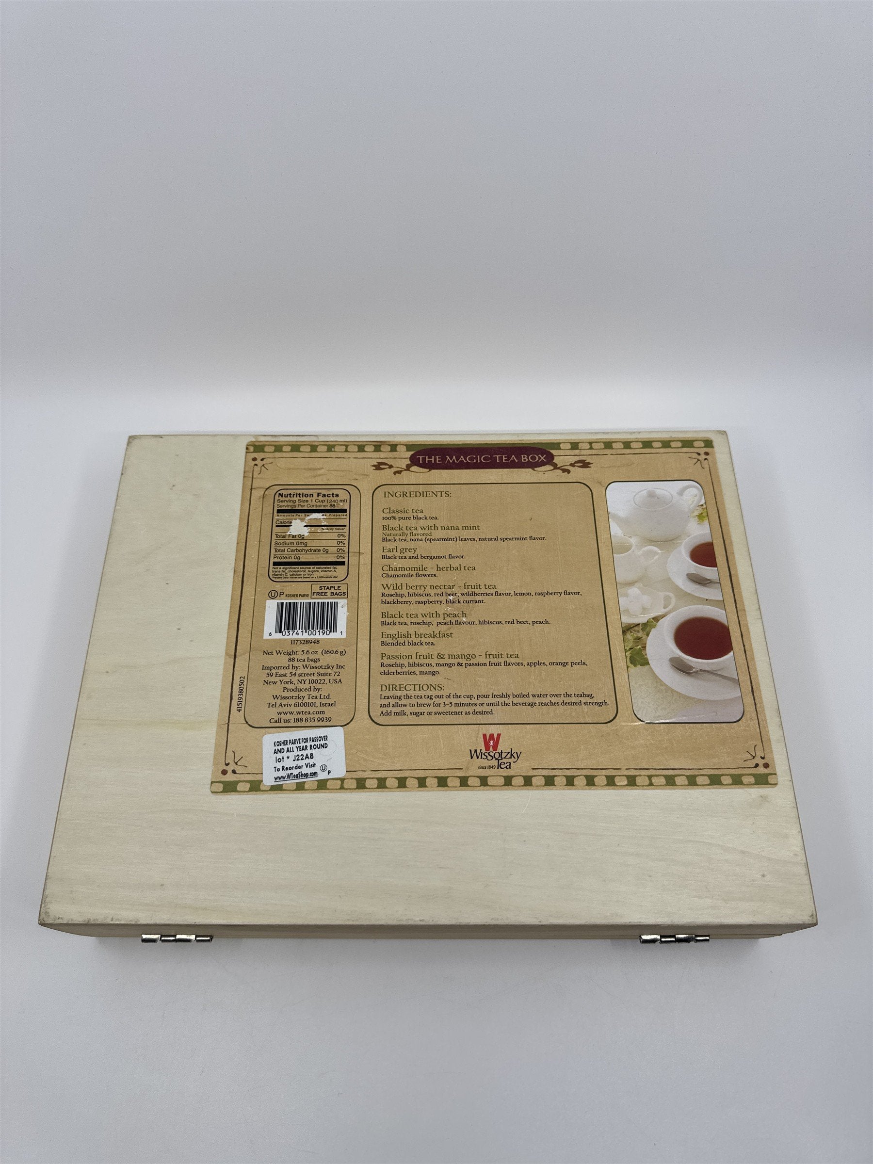 The Magic Tea Box Wissotzky Tea Wooden Empty Tea Chest