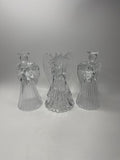 Lot of 3 Vintage Lead Crystal Angels Candlestick Holders