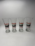 Set of 4 Vintage 1989 Budweiser Pilsner Beer Glasses Clydesdale Christmas Winter