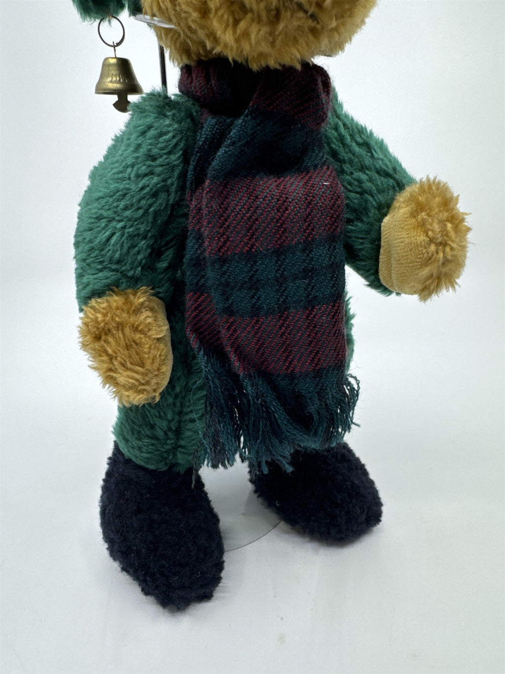 Vintage JB Bean Boyds Bears Christmas Bear W/ Green Outfit, Hat, And Scarf