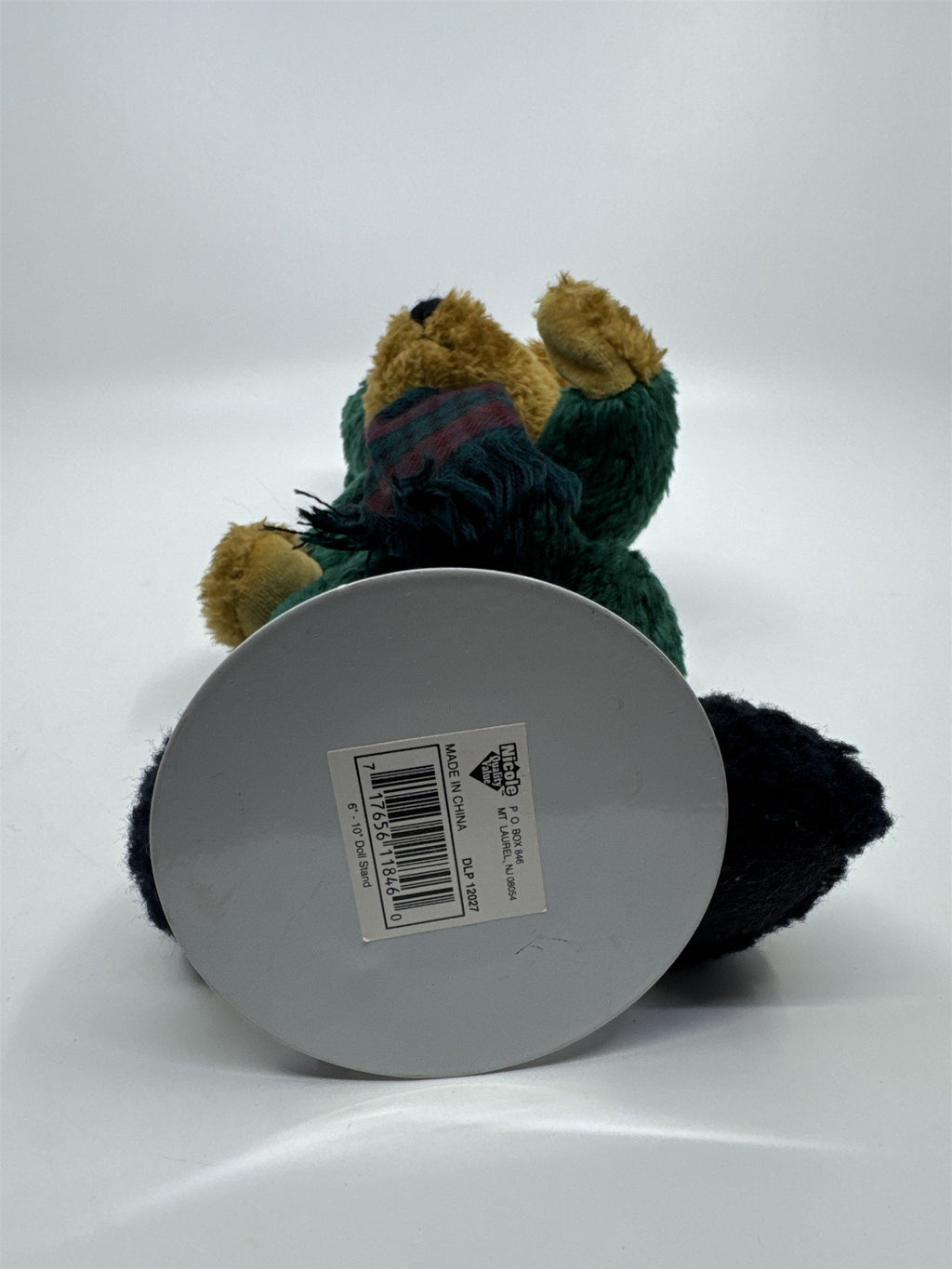 Vintage JB Bean Boyds Bears Christmas Bear W/ Green Outfit, Hat, And Scarf