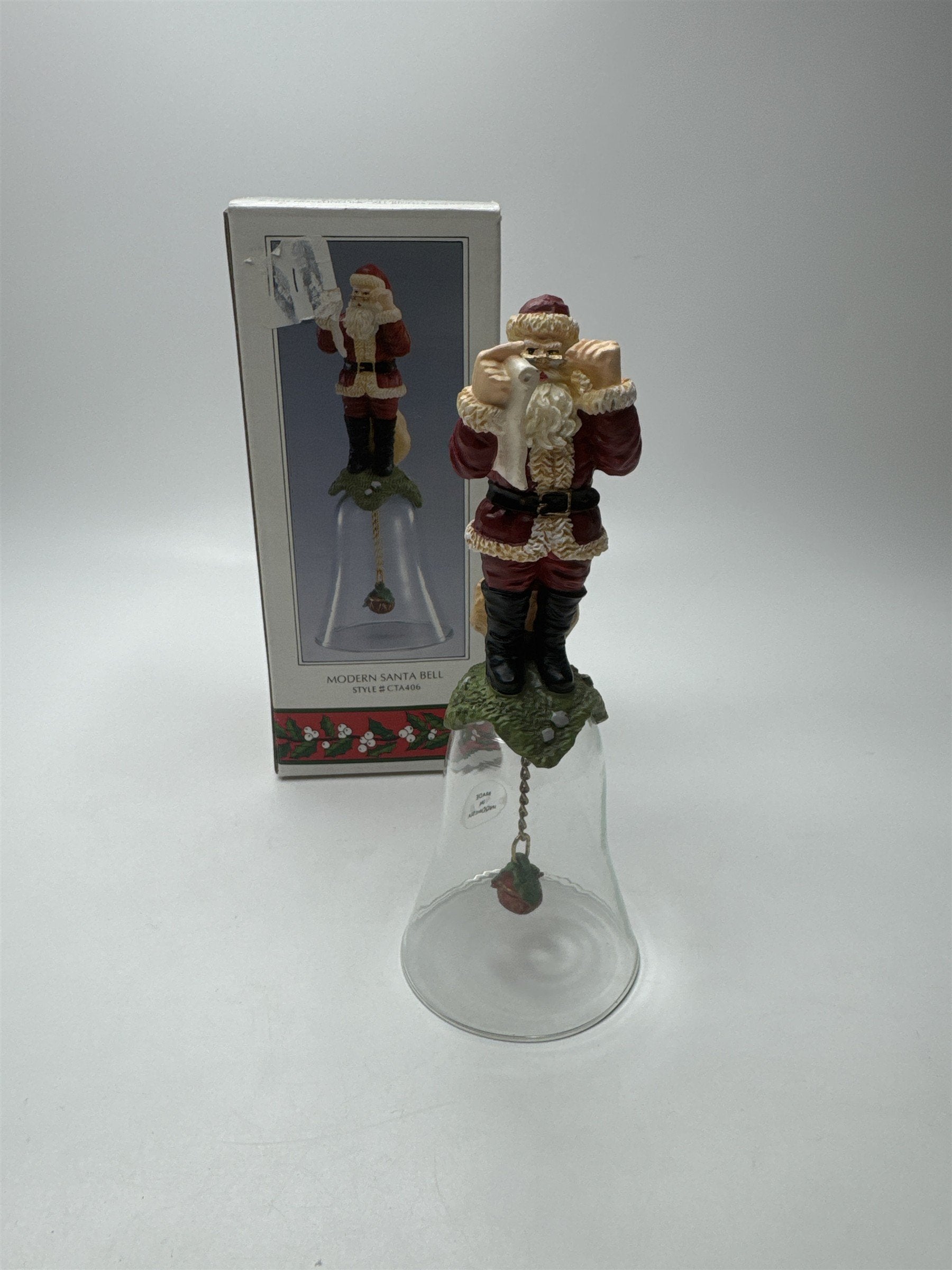 Vintage 1992 Novelino Christmas Through the Ages Modern Santa Bell