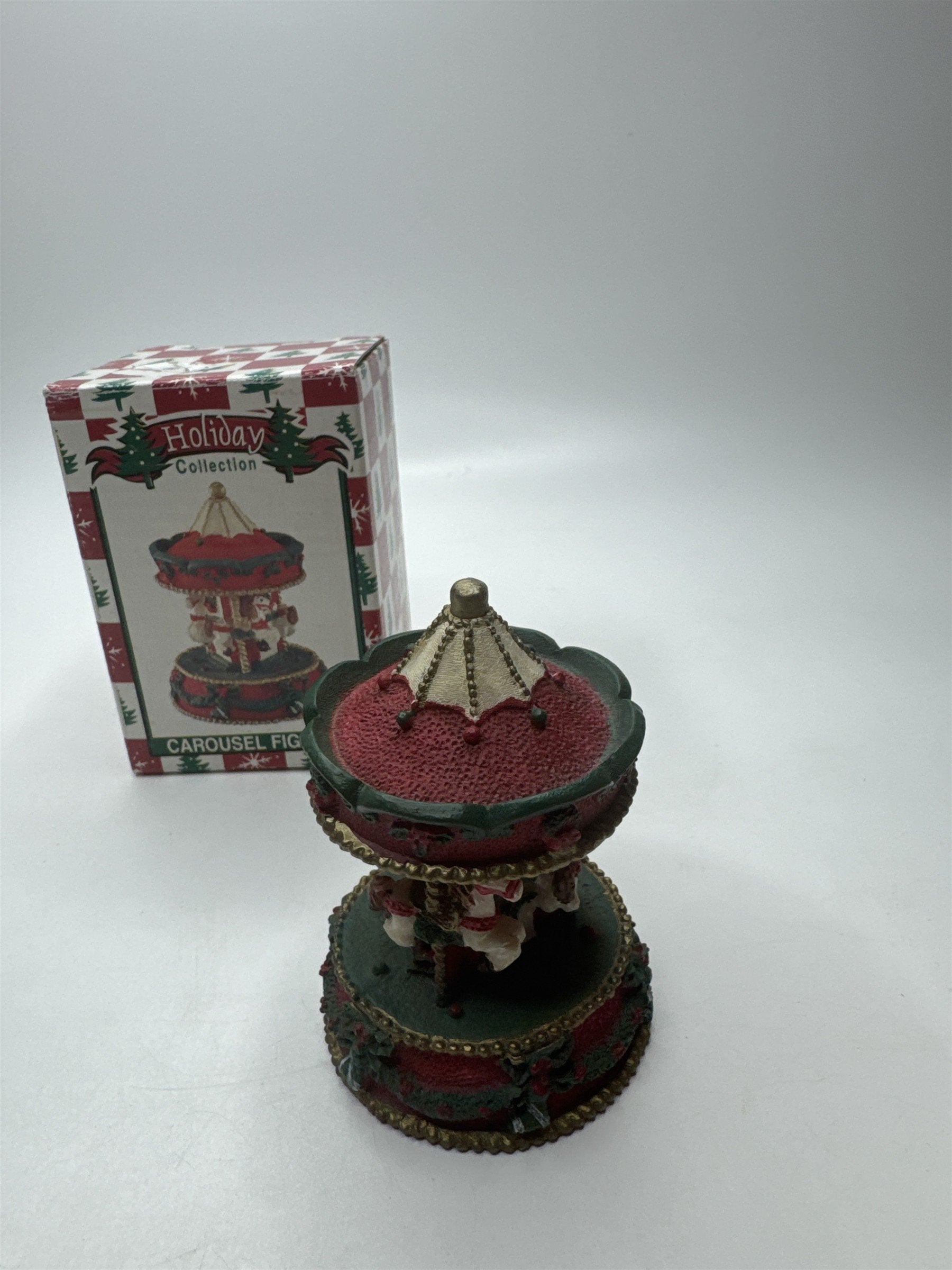 Vintage Holiday Collection Carousel Figurine /w Horses Figurine