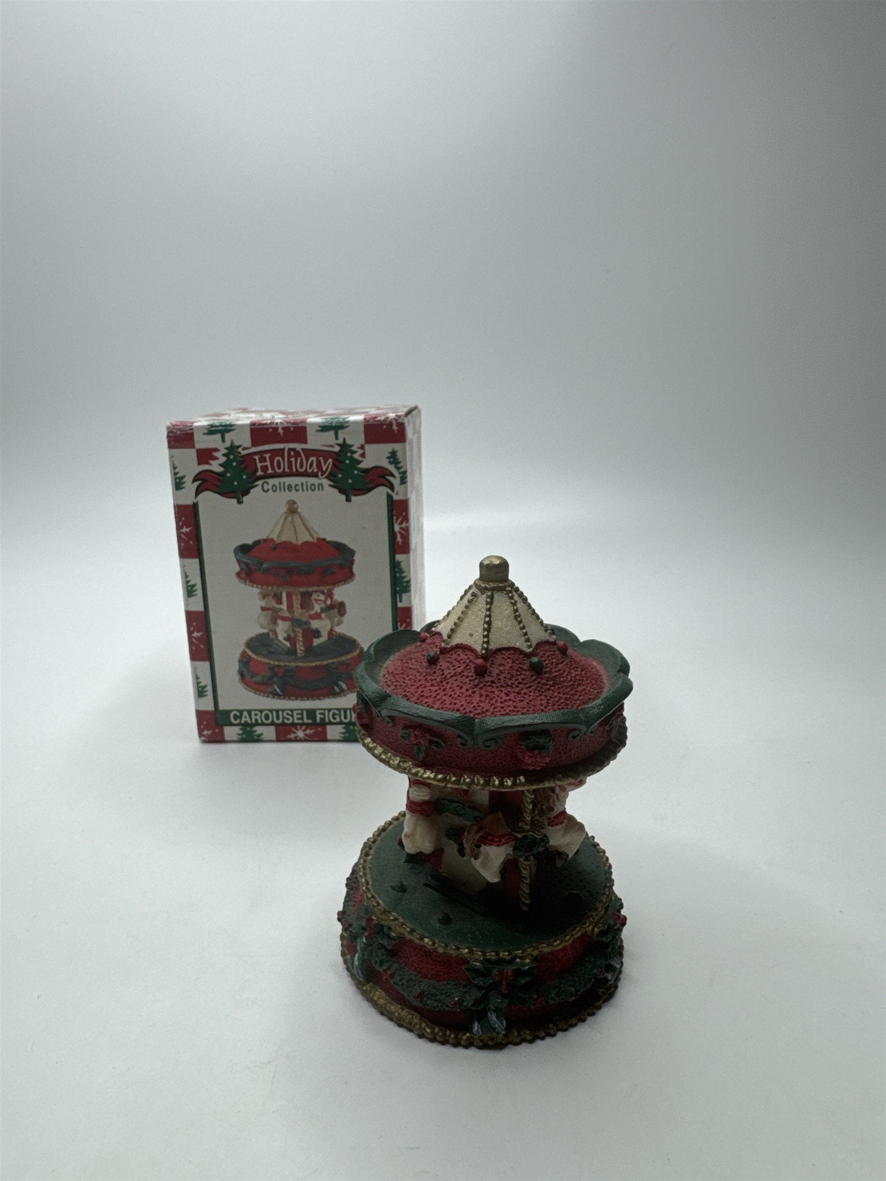 Vintage Holiday Collection Carousel Figurine /w Horses Figurine