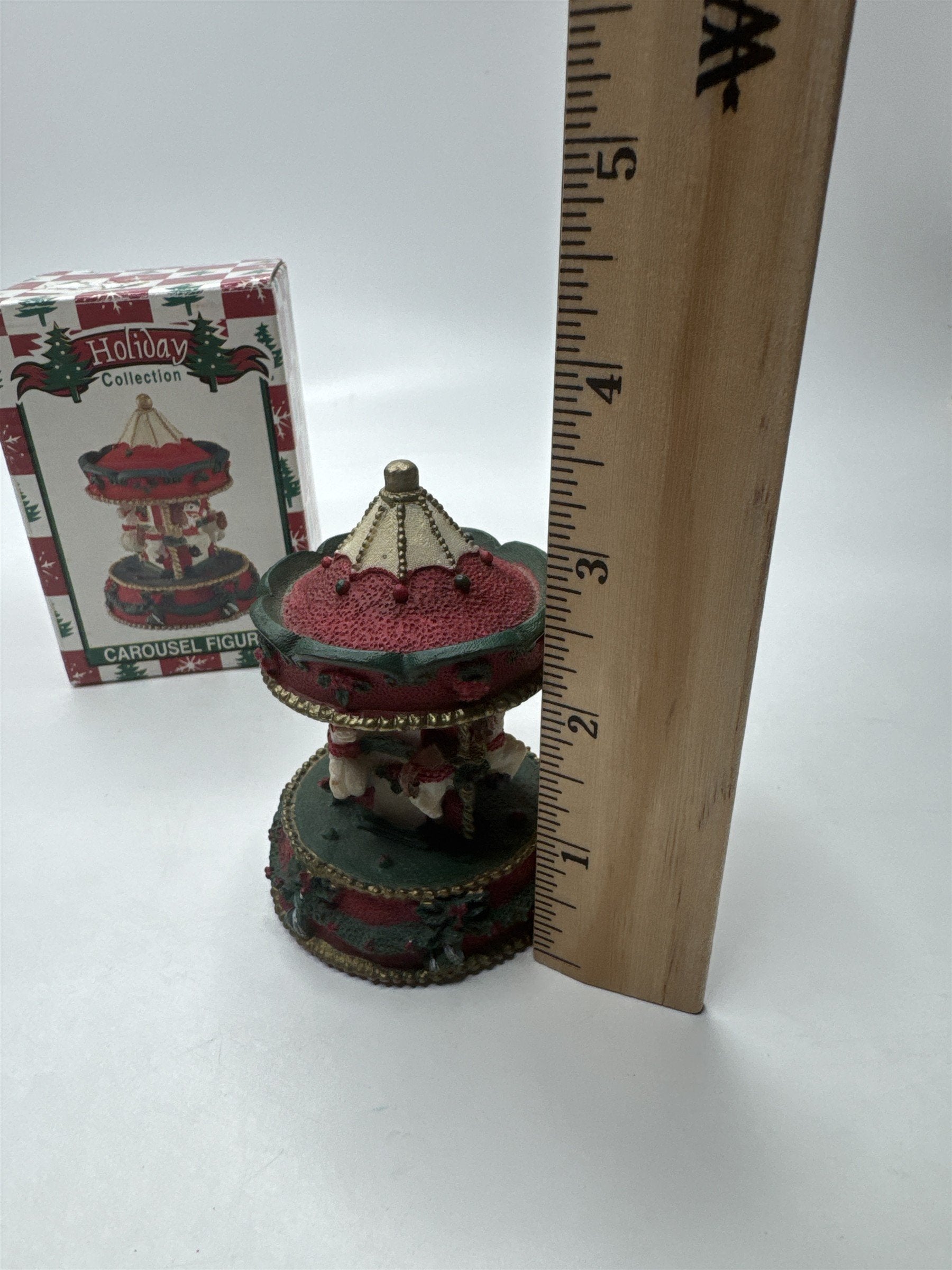 Vintage Holiday Collection Carousel Figurine /w Horses Figurine