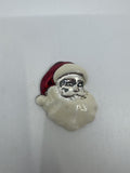Vintage Silver Santa Clause Christmas Enamel Brooch Holiday Pin