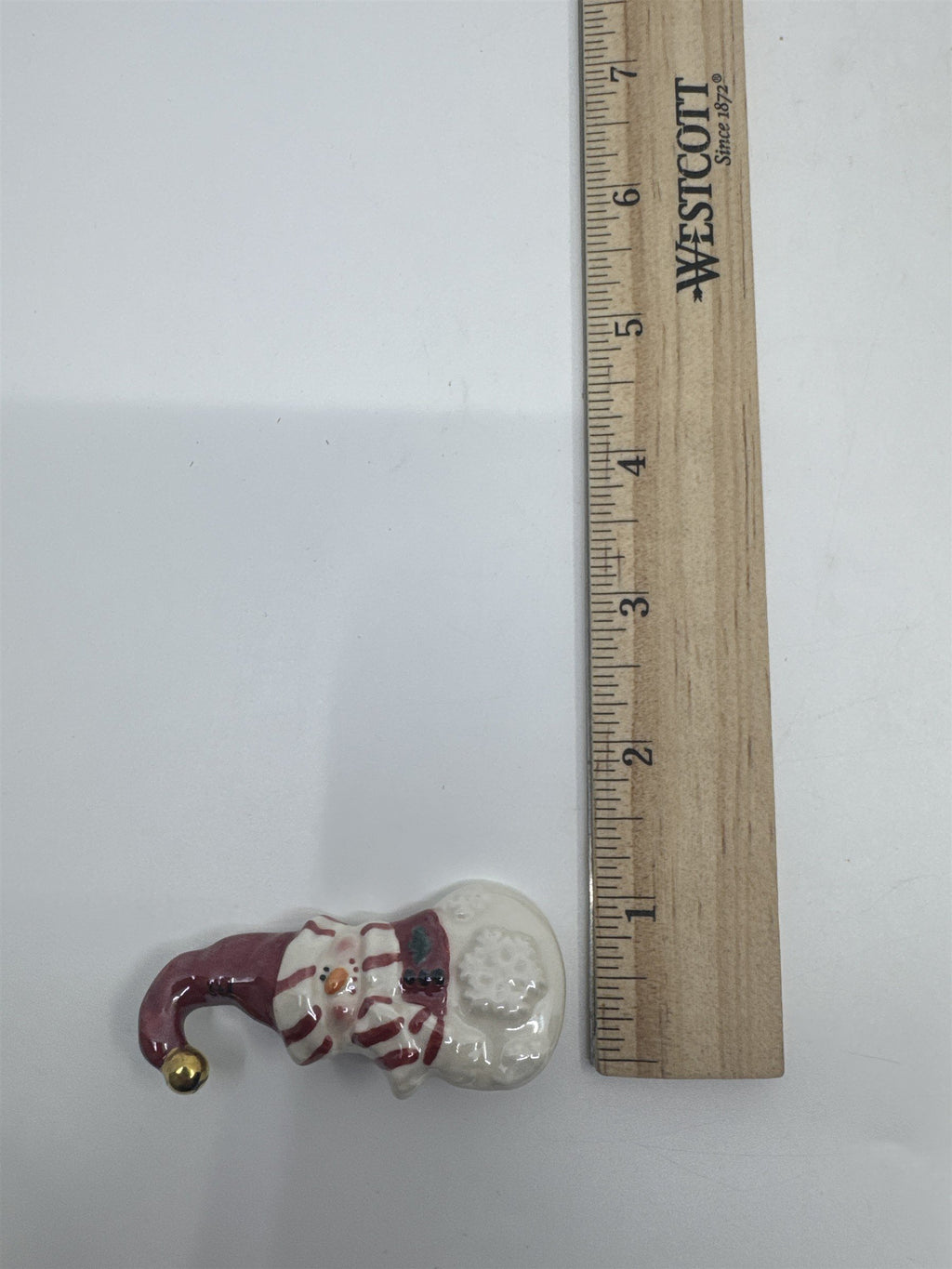 Vintage Snowman W/ Scarf and Hat Holiday Brooch Pin TBC Pottery Pin 2003