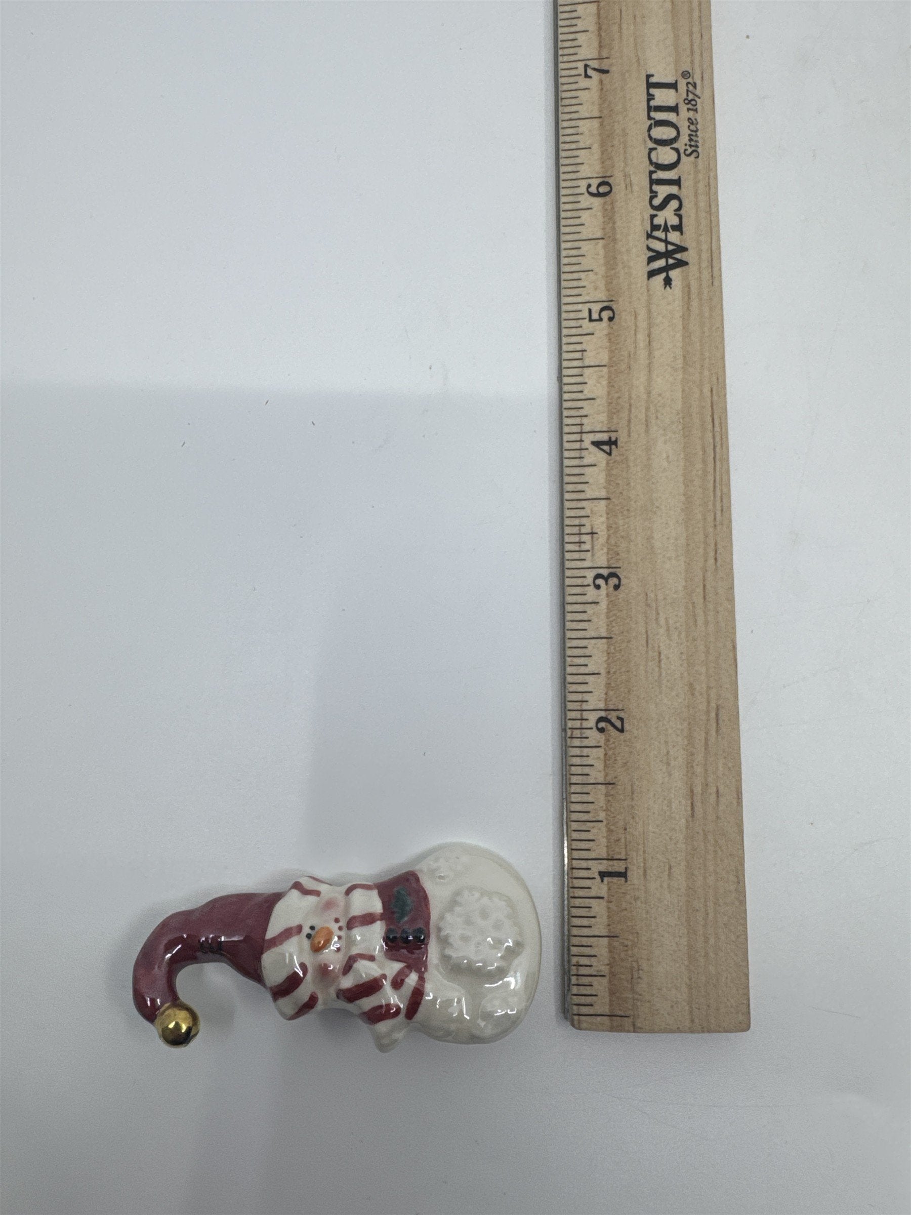 Vintage Snowman W/ Scarf and Hat Holiday Brooch Pin TBC Pottery Pin 2003