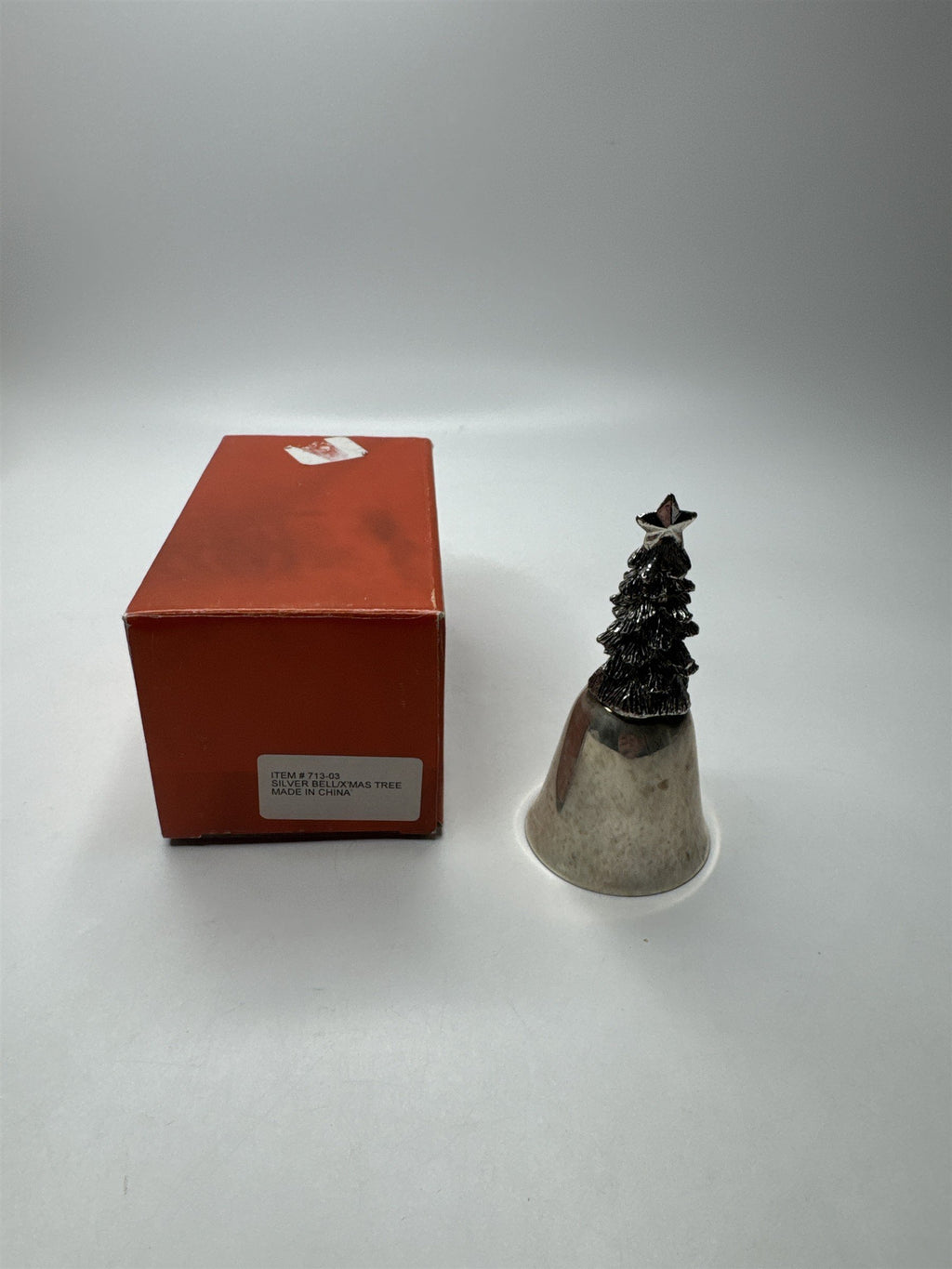 Vintage Silverplate Christmas Tree Bell 3-1/2" Tall Table Dinner Bell