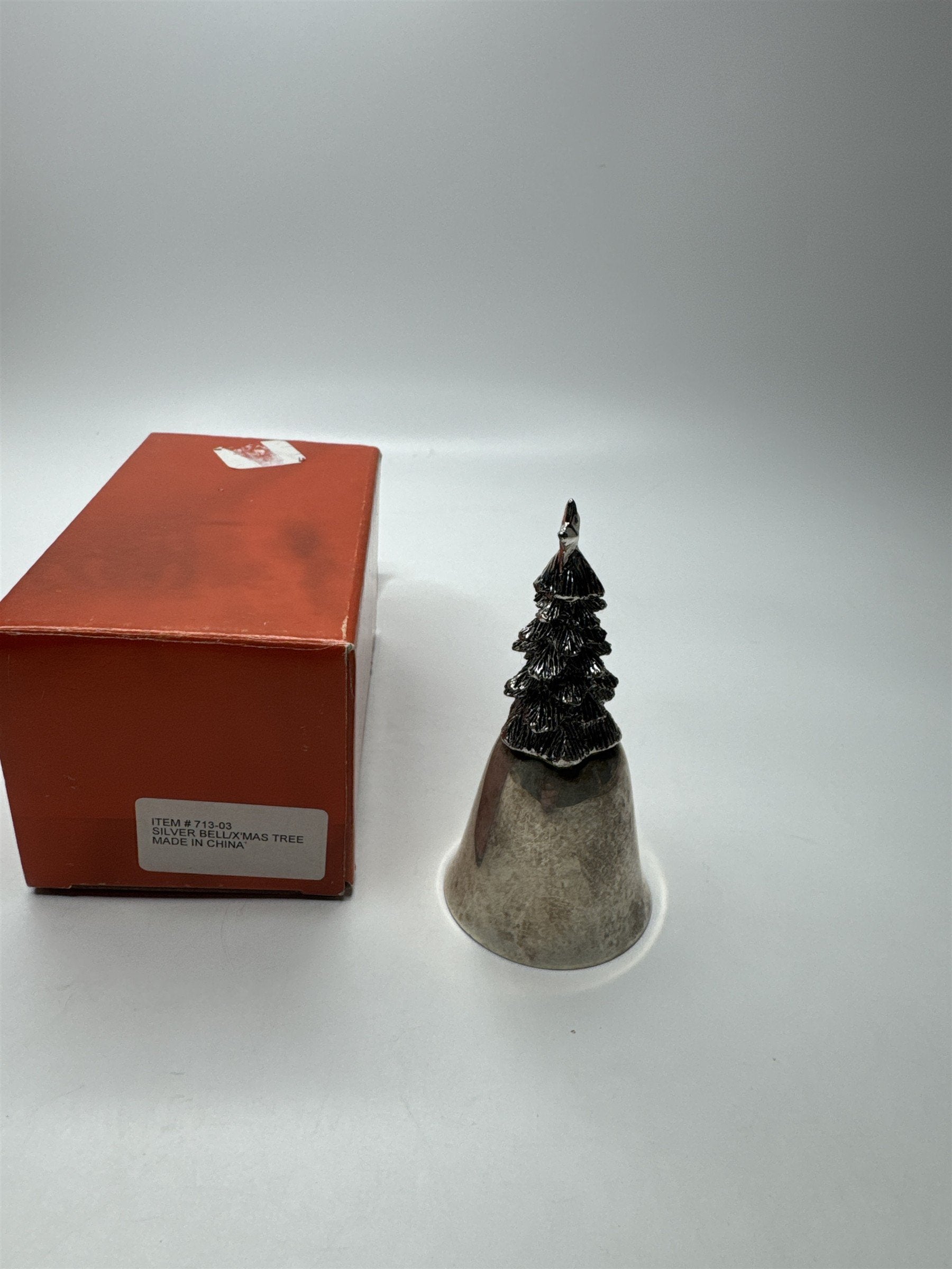 Vintage Silverplate Christmas Tree Bell 3-1/2" Tall Table Dinner Bell