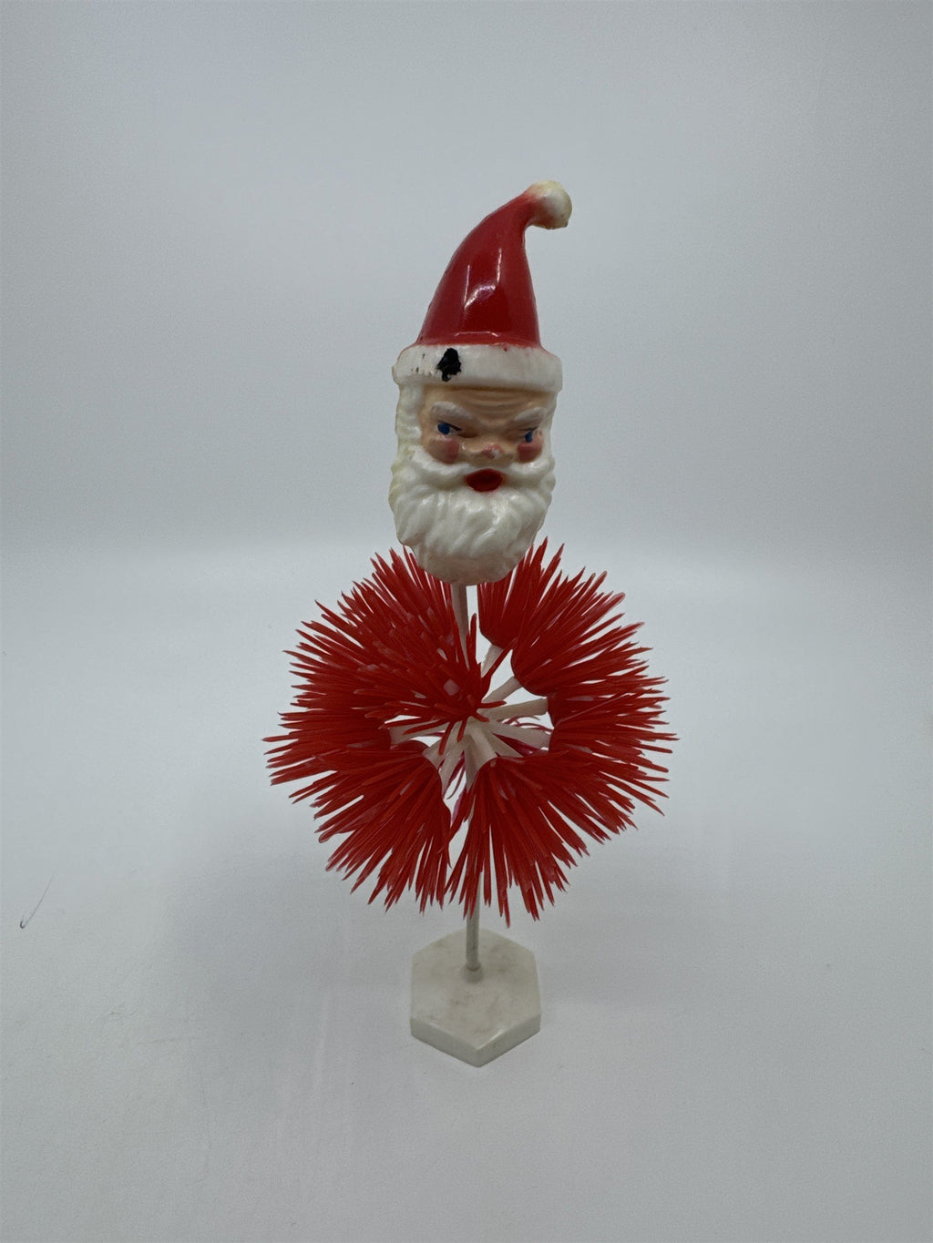 Vintage Plastic Blow Mold Santa Clause Spikey Plastic Burst Christmas Figurine
