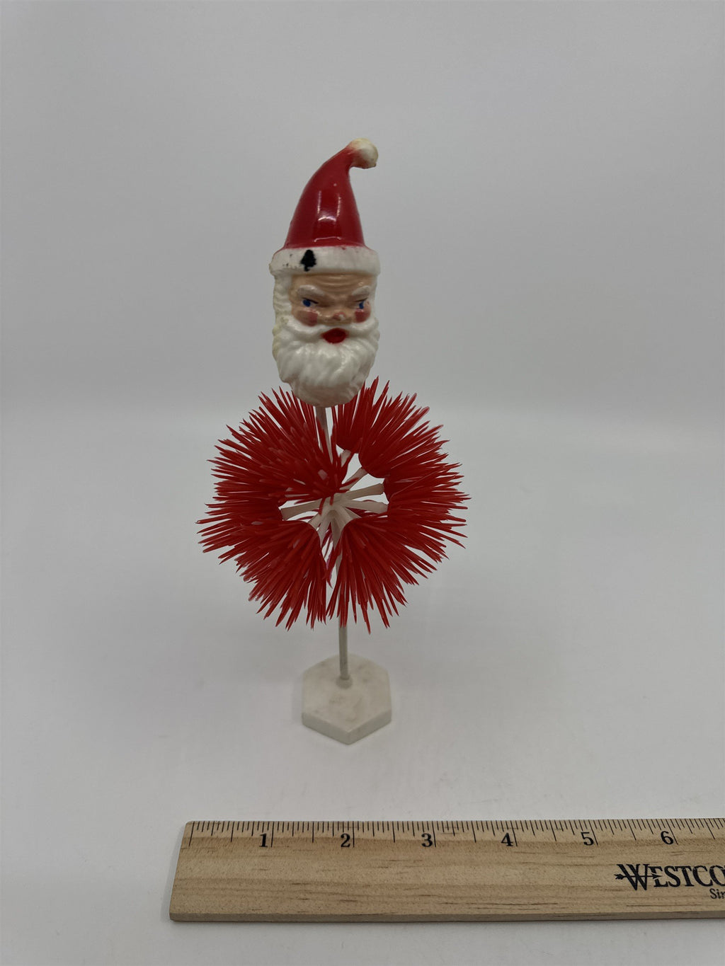 Vintage Plastic Blow Mold Santa Clause Spikey Plastic Burst Christmas Figurine