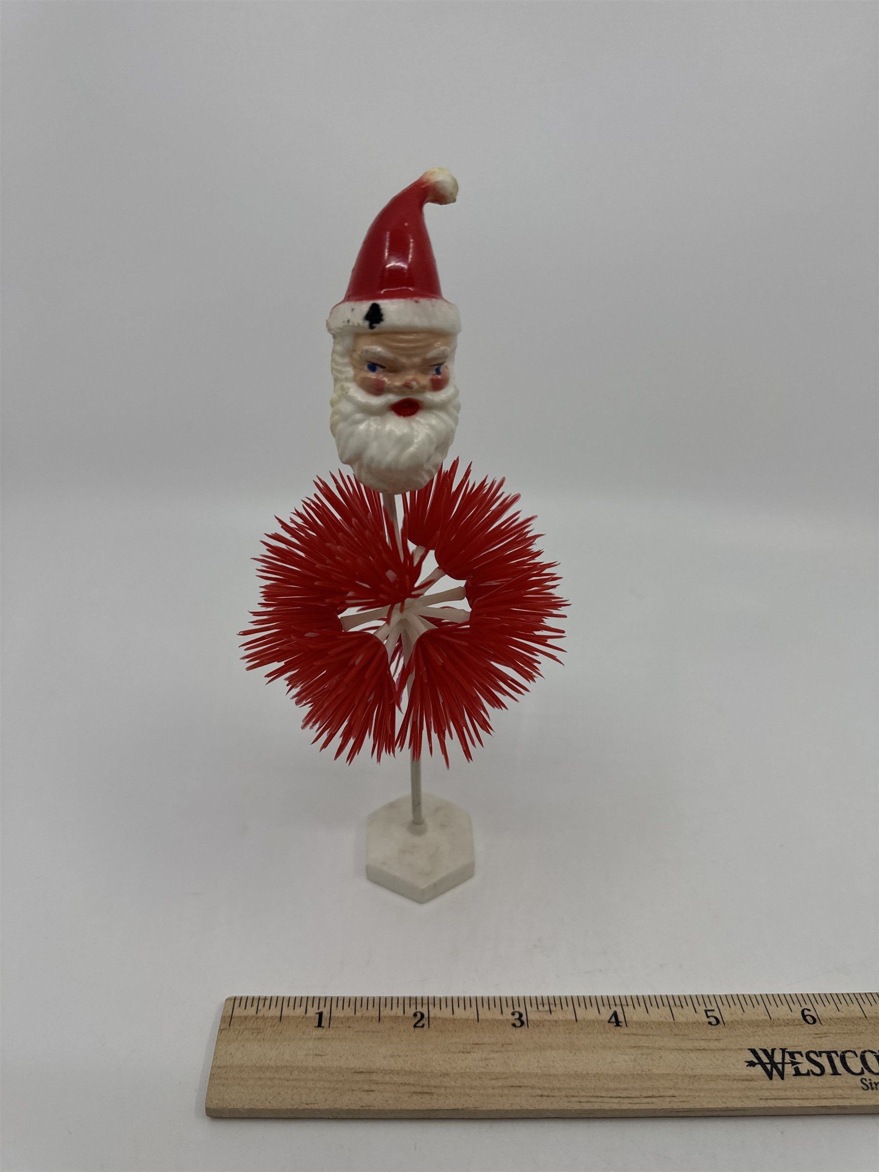 Vintage Plastic Blow Mold Santa Clause Spikey Plastic Burst Christmas Figurine