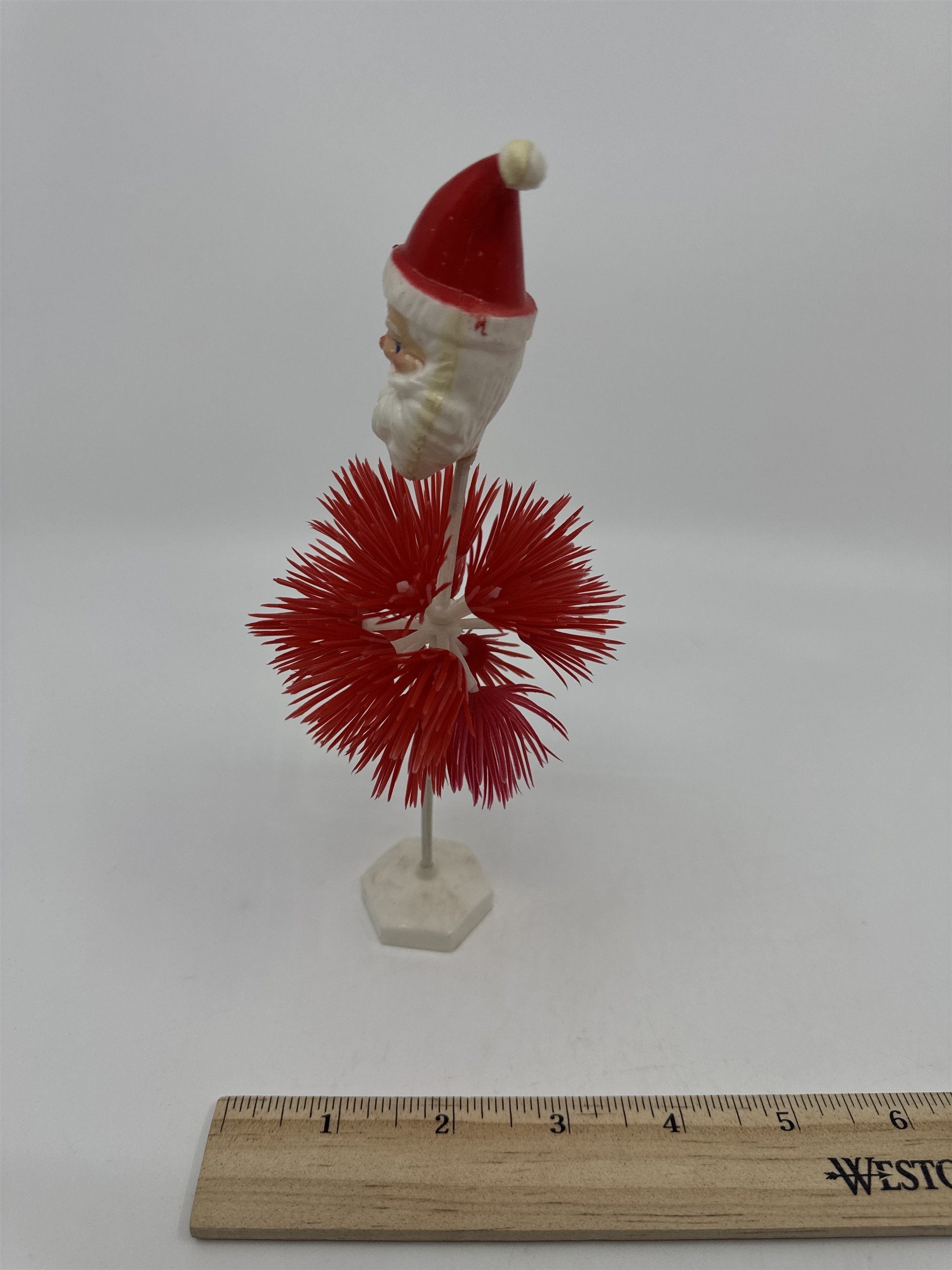Vintage Plastic Blow Mold Santa Clause Spikey Plastic Burst Christmas Figurine