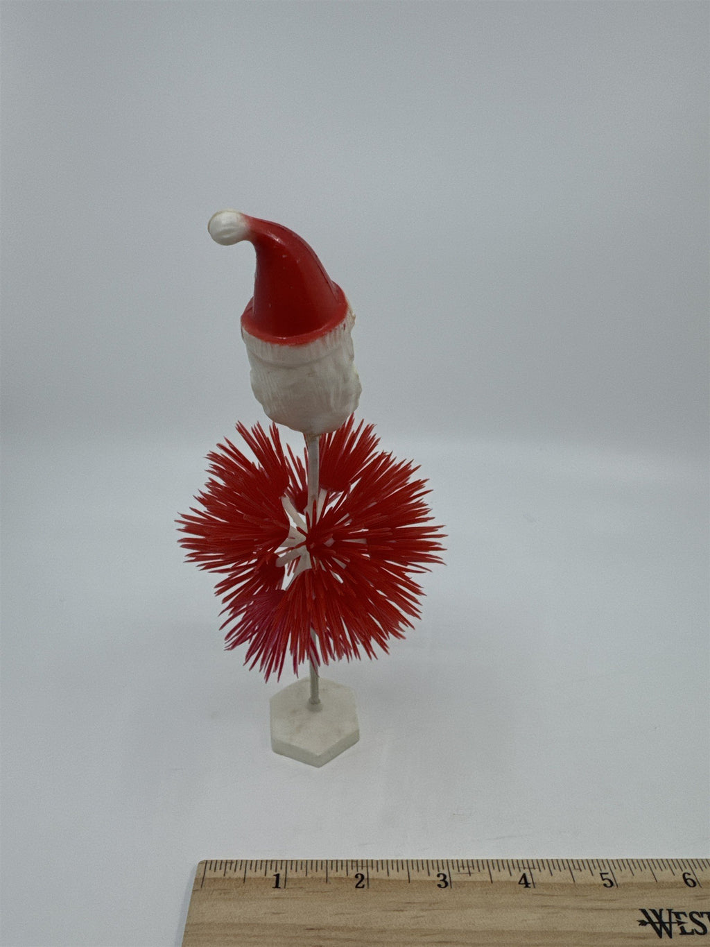 Vintage Plastic Blow Mold Santa Clause Spikey Plastic Burst Christmas Figurine