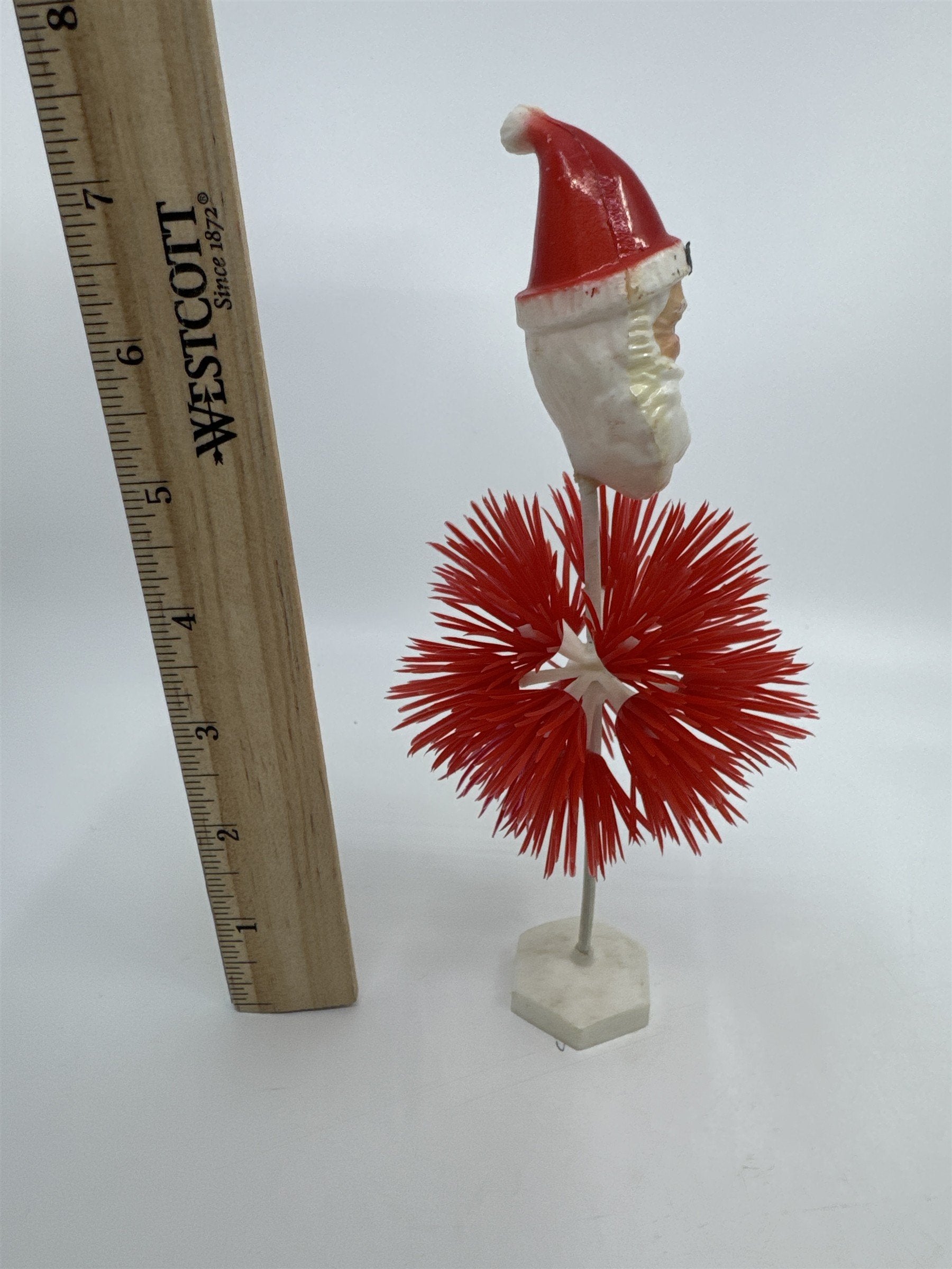 Vintage Plastic Blow Mold Santa Clause Spikey Plastic Burst Christmas Figurine