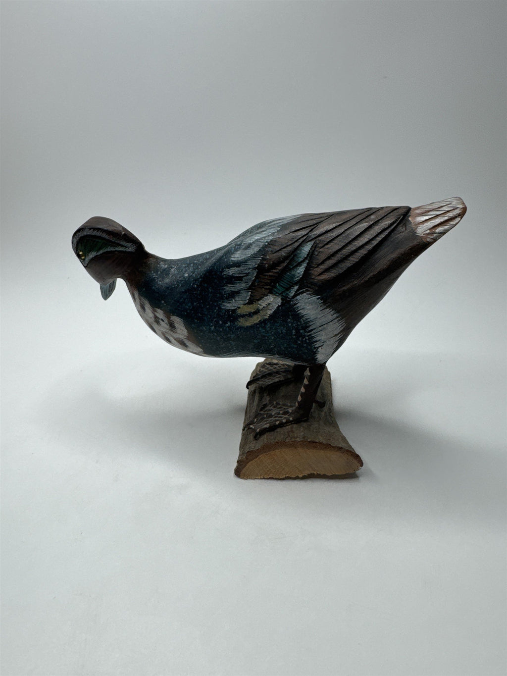 Vintage Wooden Duck Decoy Wood Duck Carved Hand Painted Duck Mallard Figure
