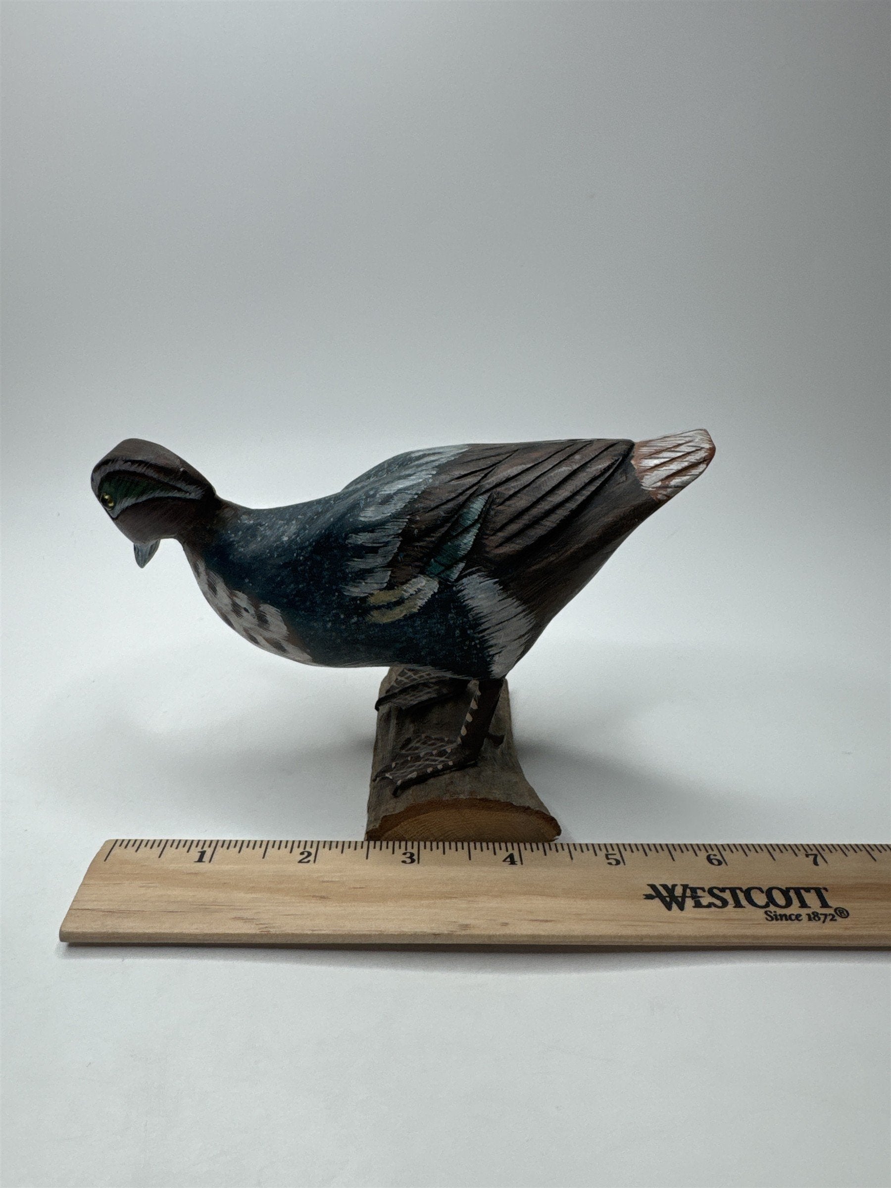 Vintage Wooden Duck Decoy Wood Duck Carved Hand Painted Duck Mallard Figure