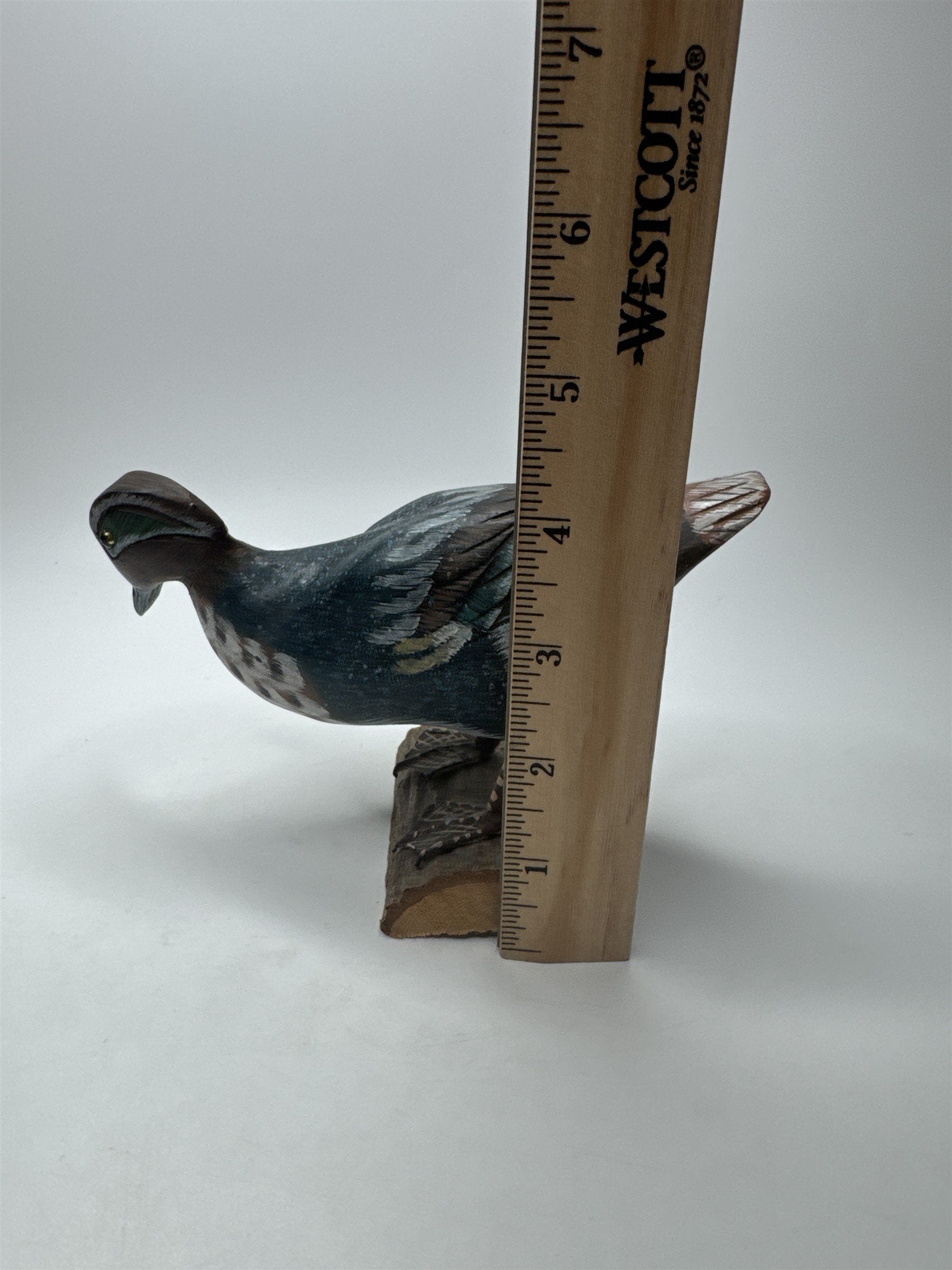 Vintage Wooden Duck Decoy Wood Duck Carved Hand Painted Duck Mallard Figure