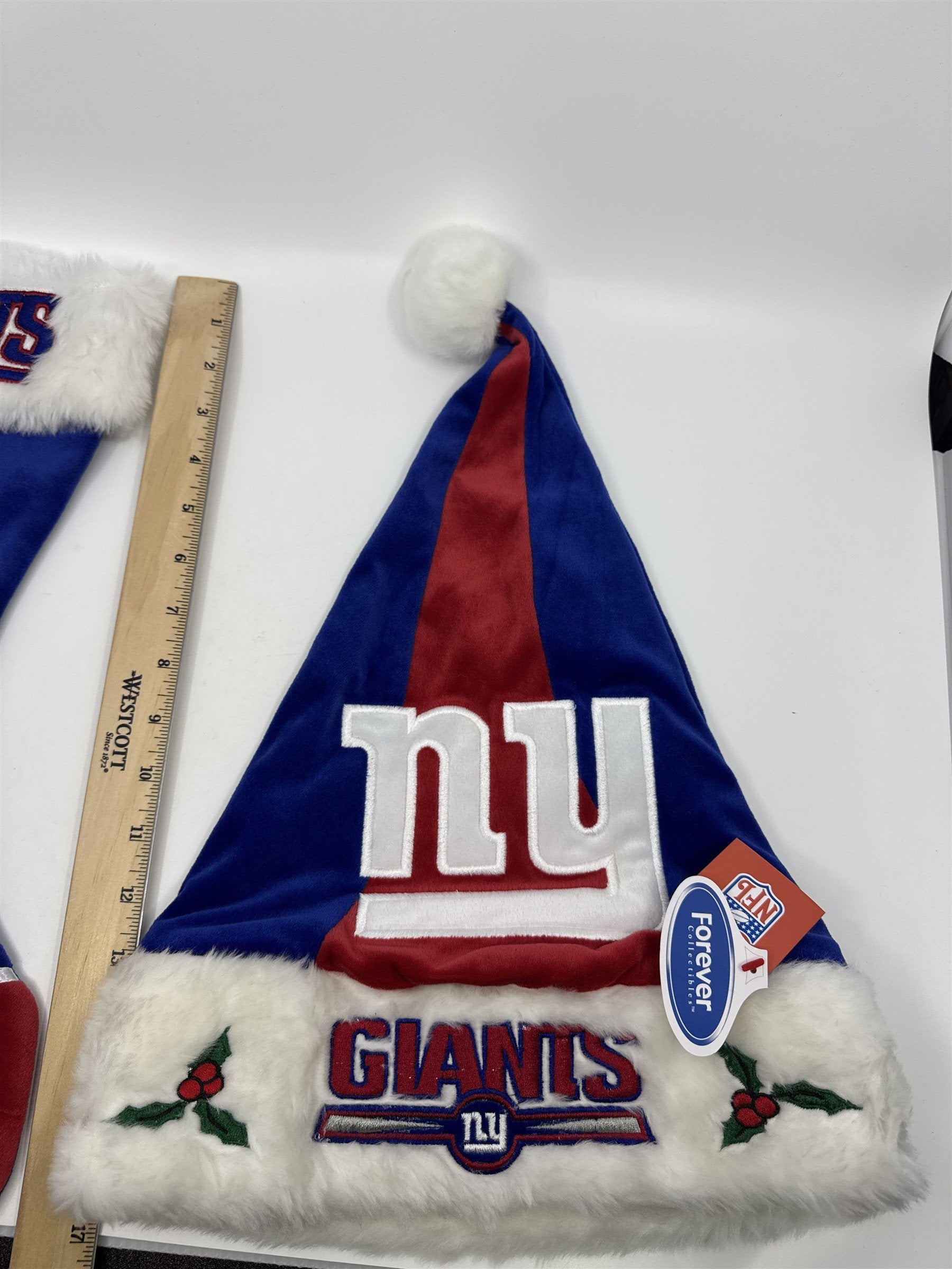 New York Giants NFL Red And Blue Plush Christmas Stocking And Hat Set
