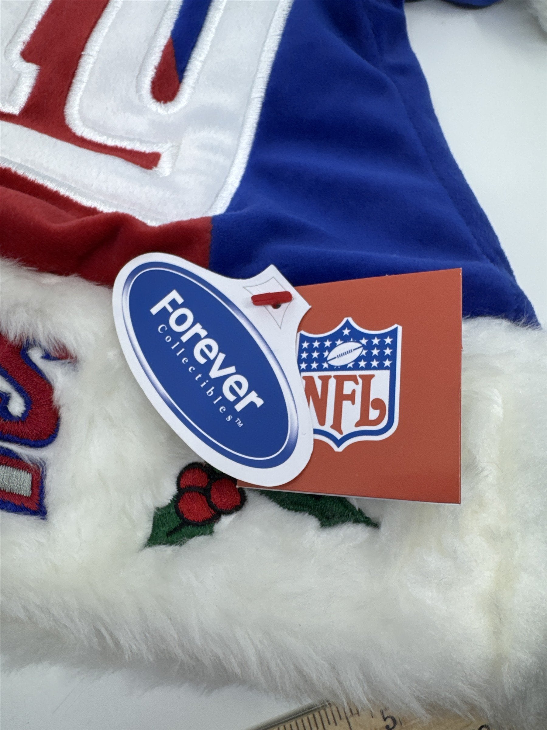 New York Giants NFL Red And Blue Plush Christmas Stocking And Hat Set