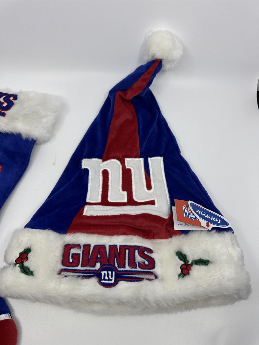 New York Giants NFL Red And Blue Plush Christmas Stocking And Hat Set