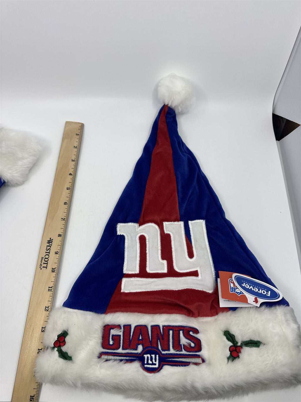 New York Giants NFL Red And Blue Plush Christmas Stocking And Hat Set