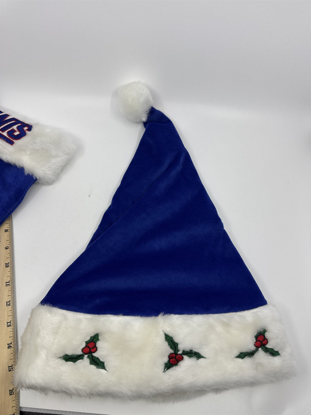 New York Giants NFL Red And Blue Plush Christmas Stocking And Hat Set
