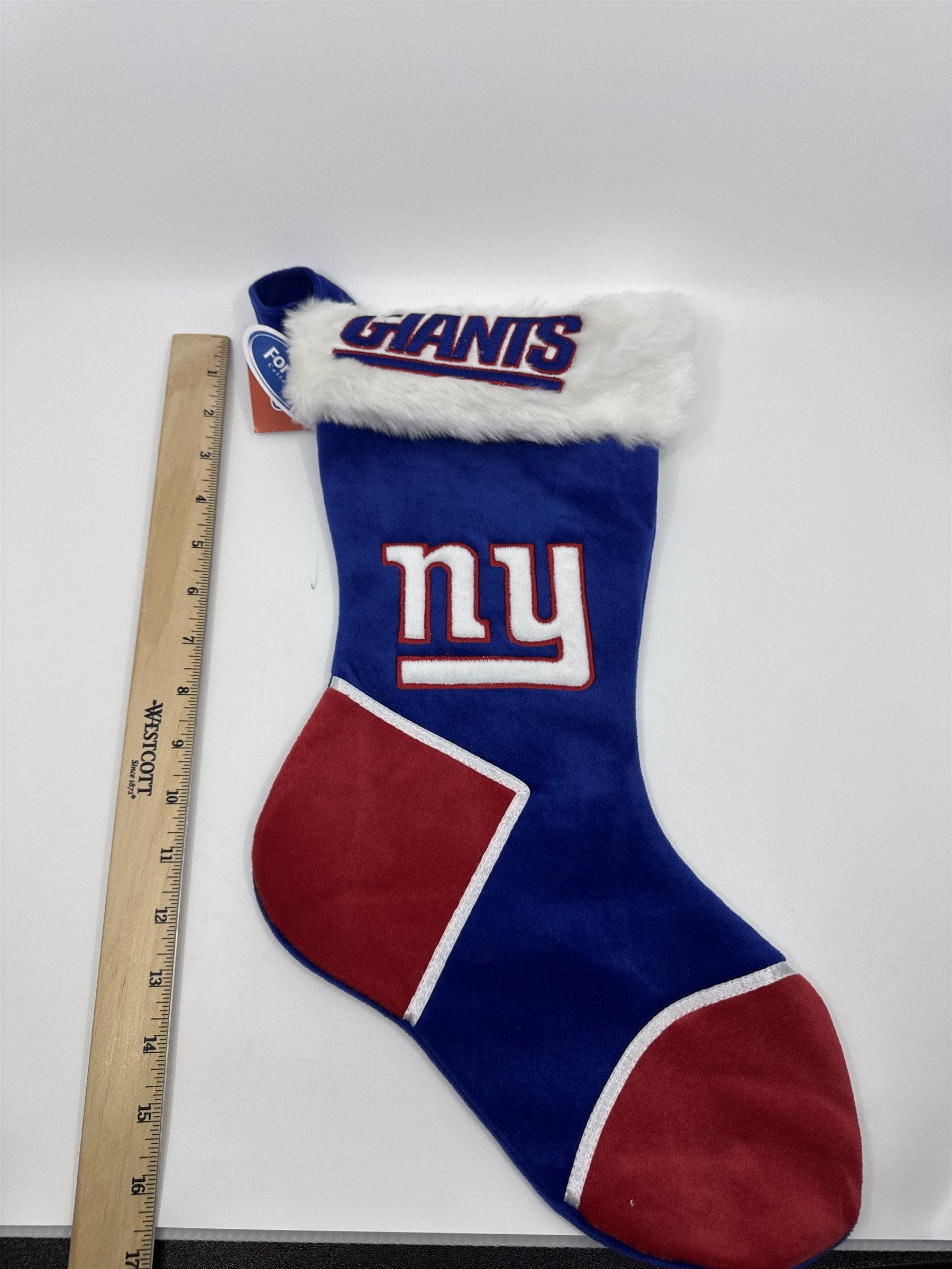 New York Giants NFL Red And Blue Plush Christmas Stocking And Hat Set