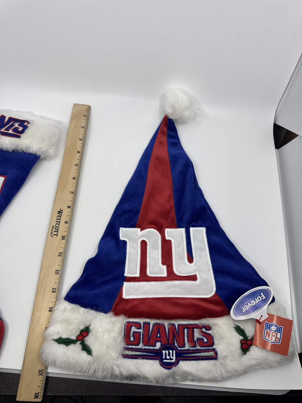 New York Giants NFL Red And Blue Plush Christmas Stocking And Hat Set